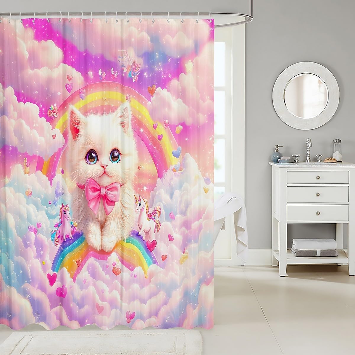 Manfei Lovely Cat shower curtains