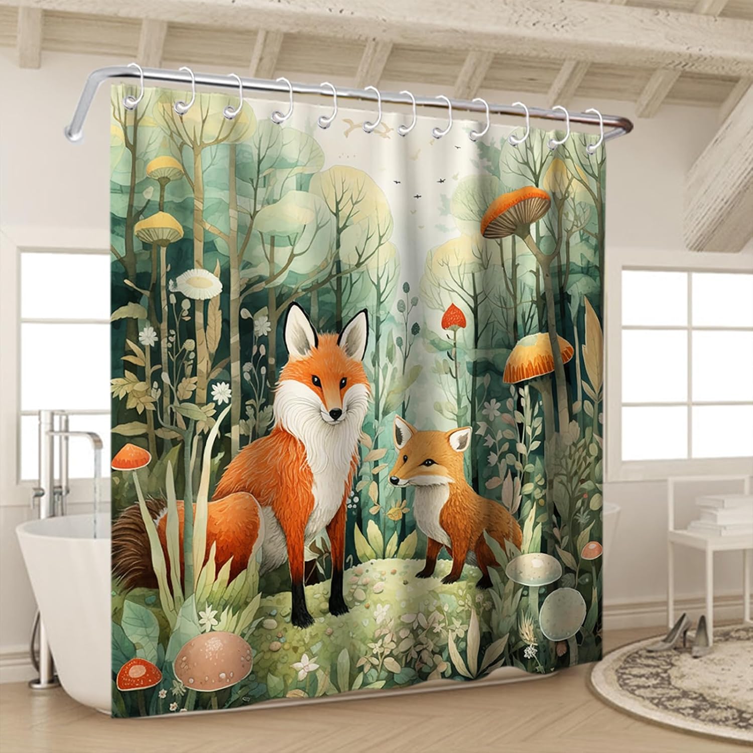 Sprout of Green-ness Kids Botanical Forest Shower Curtain