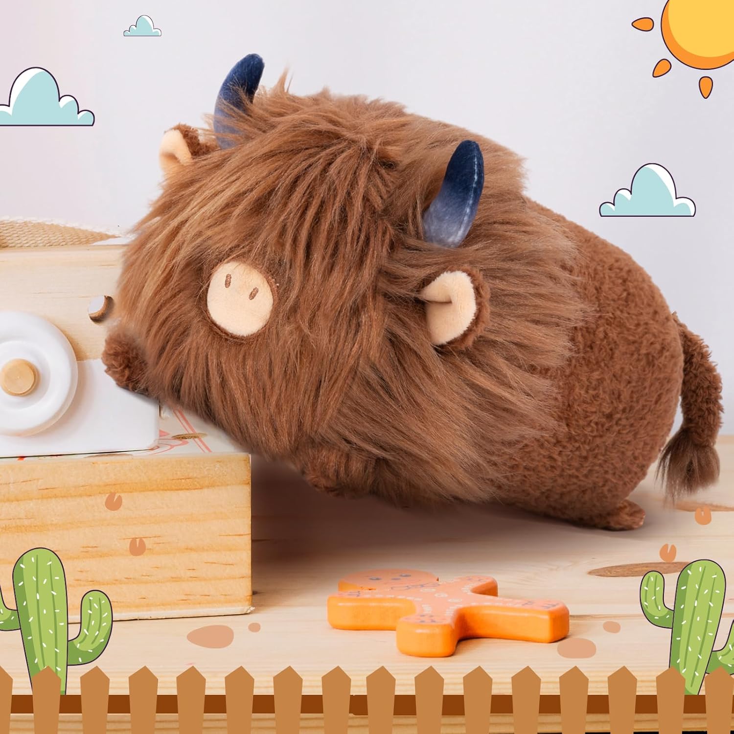 Mewaii Cute Highland Cow Plush Pillow - Soft squishy for cuddling