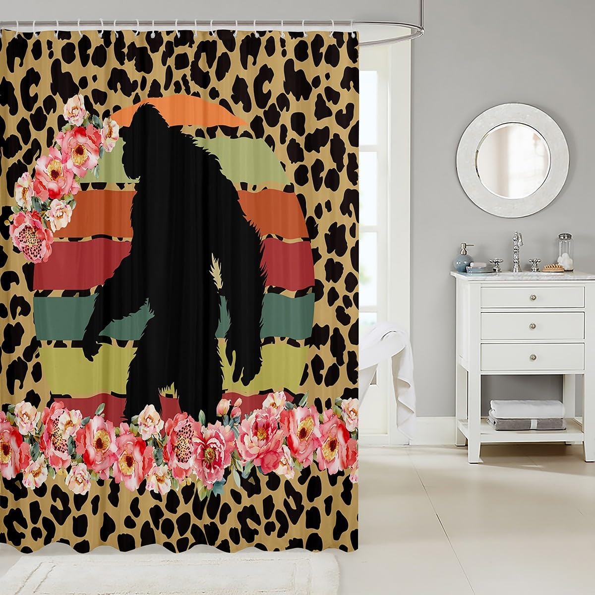 Stylish WaterRepellant SASQUATCH Bath curtains for Kids in Any Space