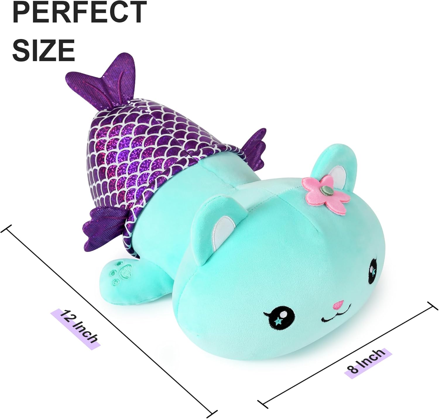 Onsoyours 12 Inch Cute Kitten Mermaid Plush Pillow