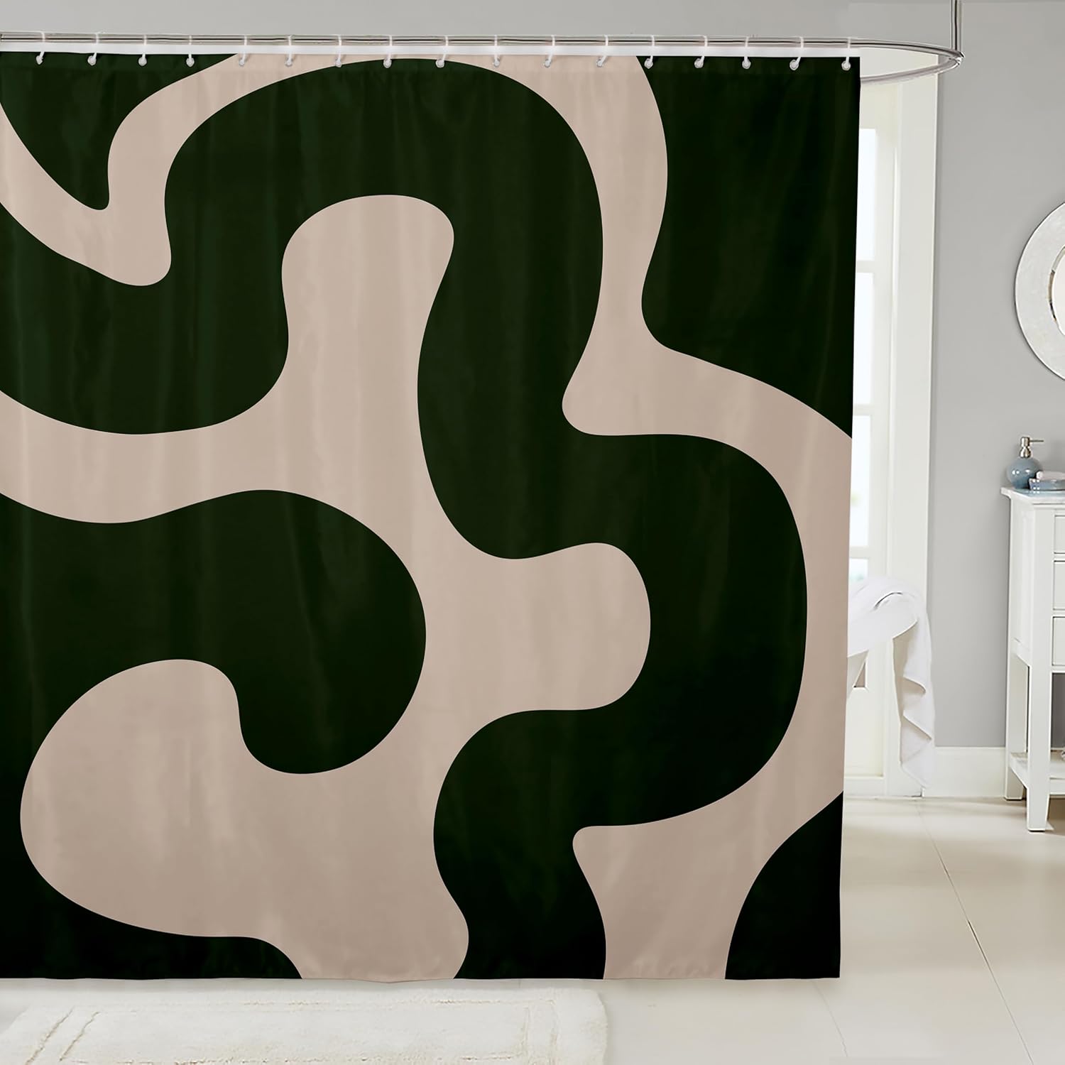 jejeloiu Modern Geometry Shower Curtain Set 72x78