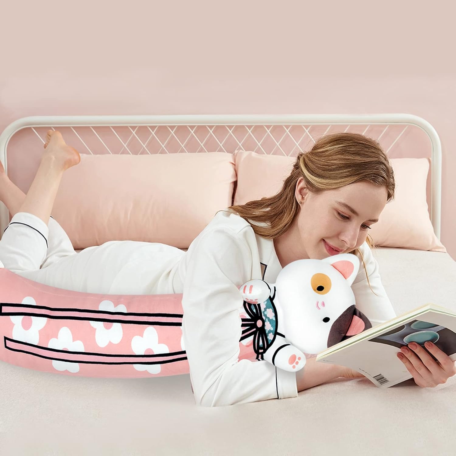 Adorable Pink Cat Plush Pillow for Kids