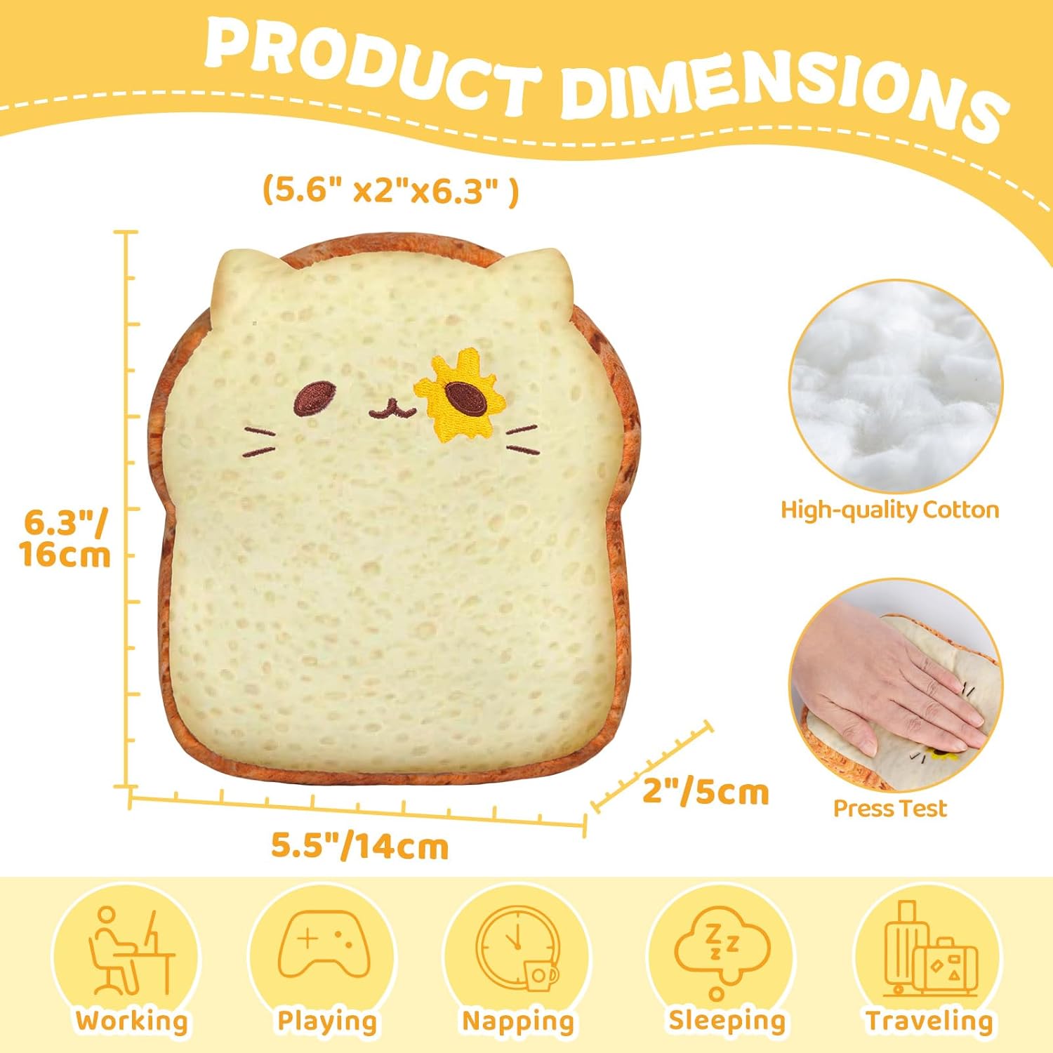 Caaaat Toast Bread Pillow