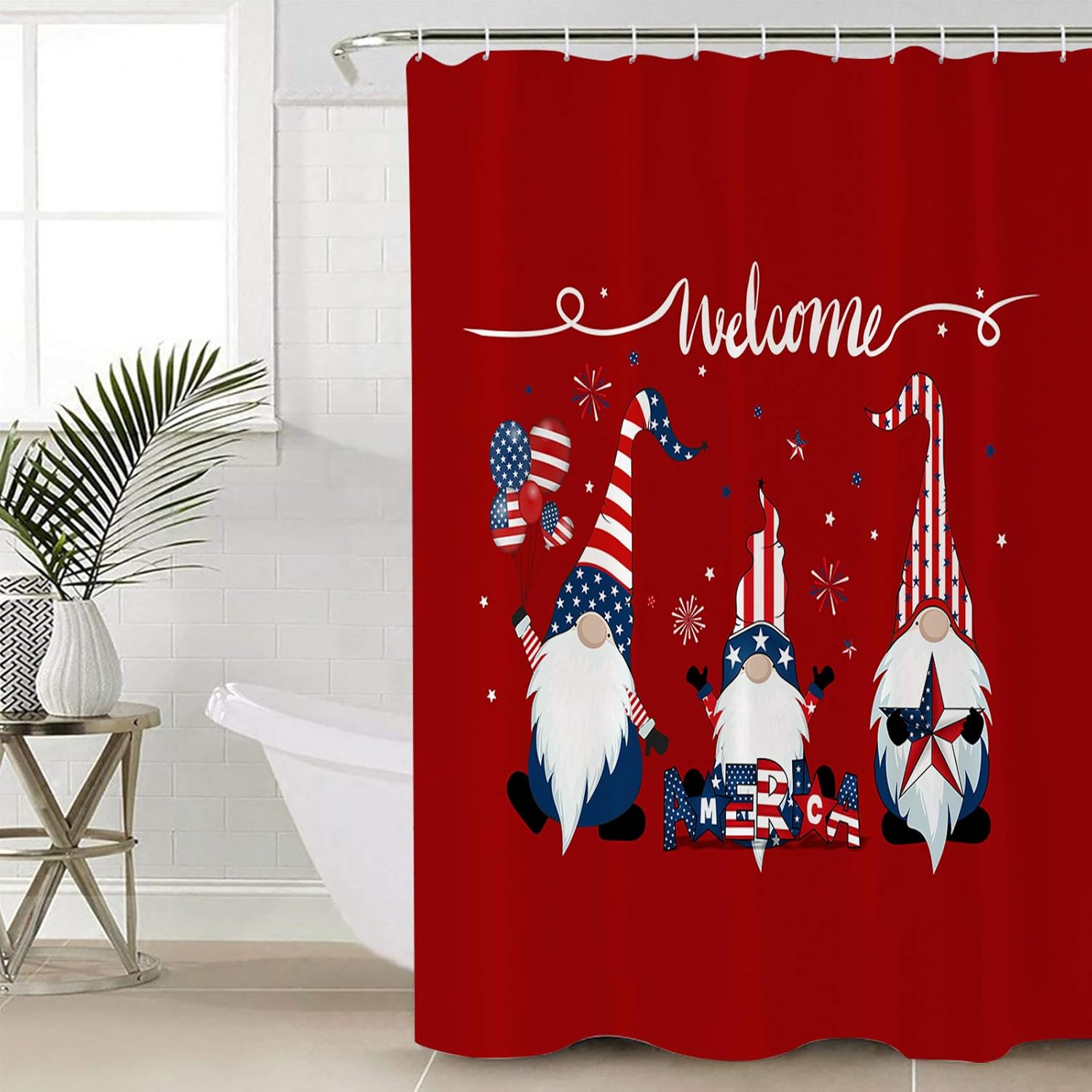 Luxurious Checked Bathroom Shower Curtain by TocaHome Soft Durable Machine Washable