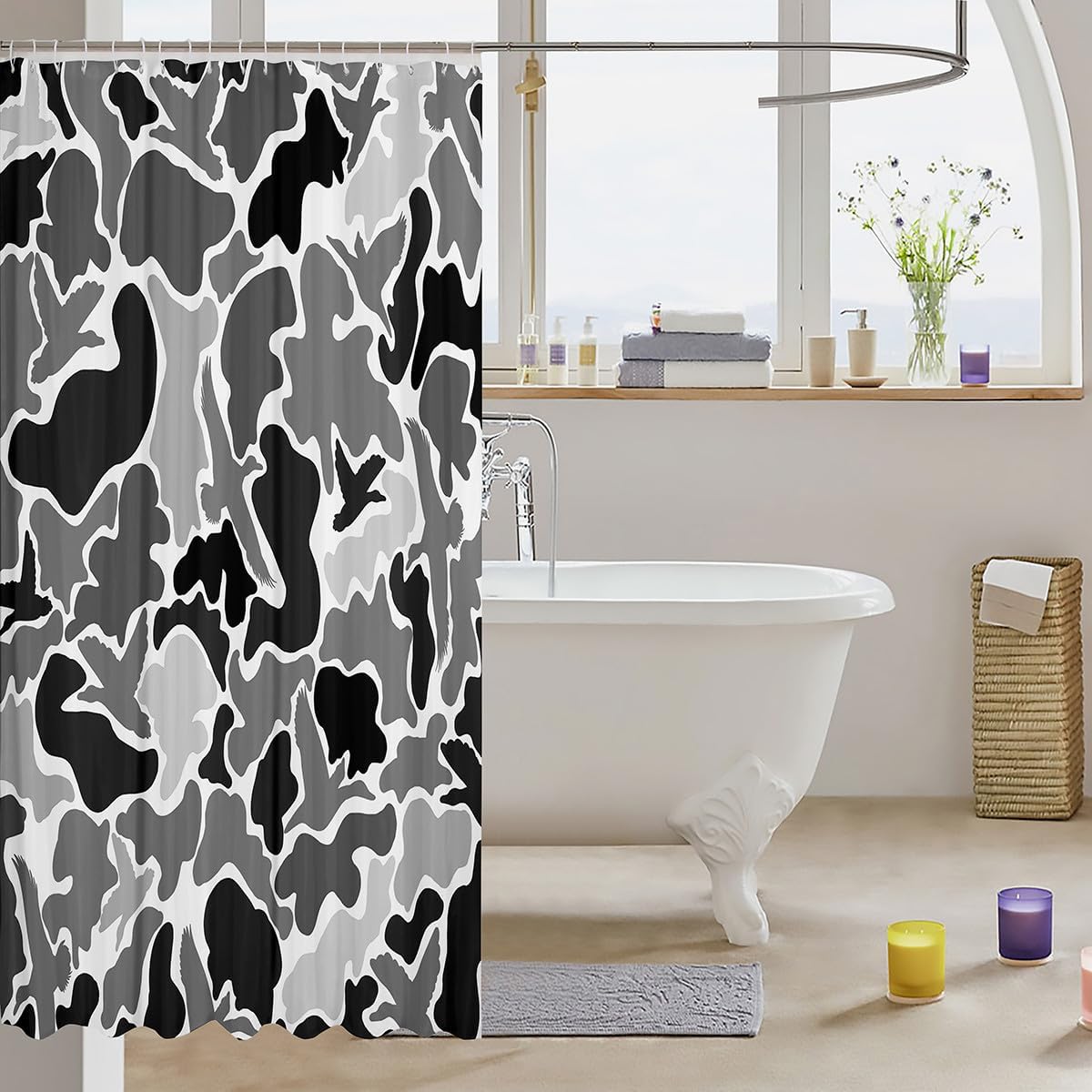 Feelyou Camouflage Hunting Bath Curtain Set for Kids