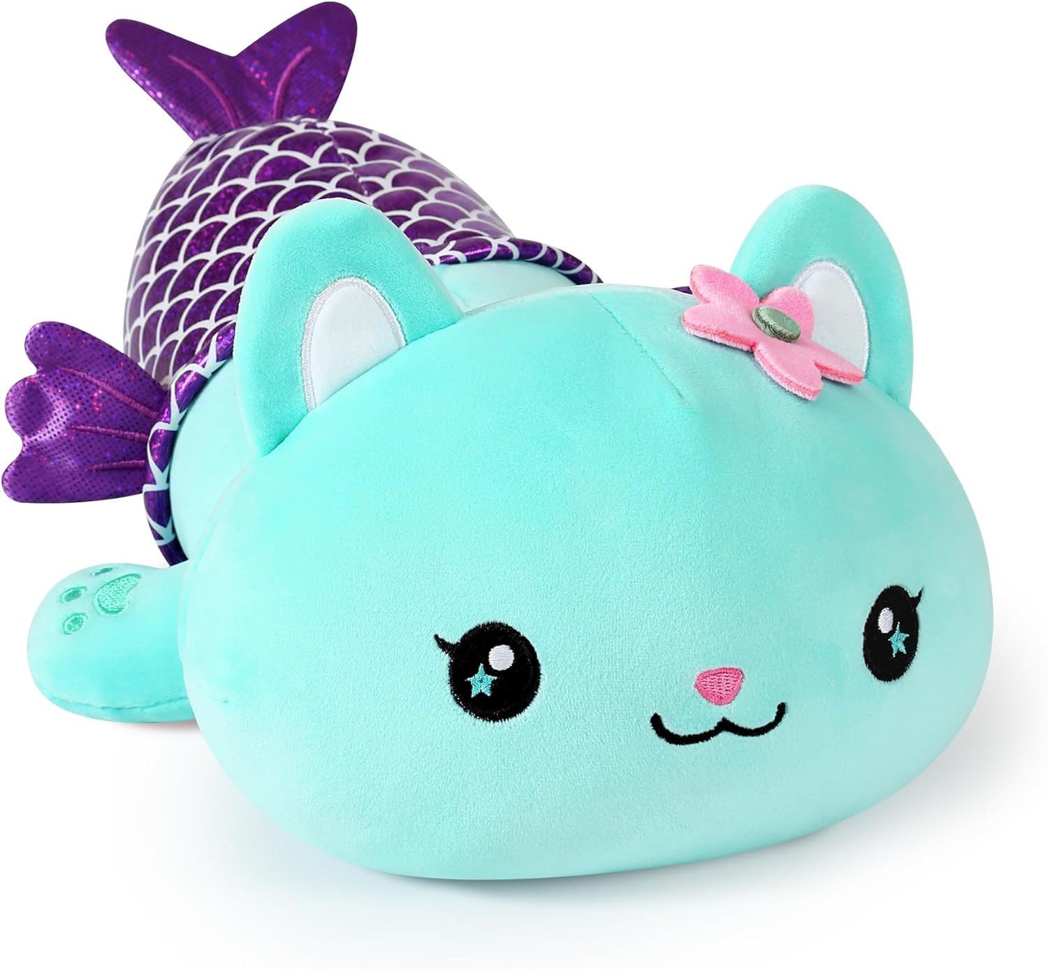 Onsoyours 12 Inch Cute Kitten Mermaid Plush Pillow