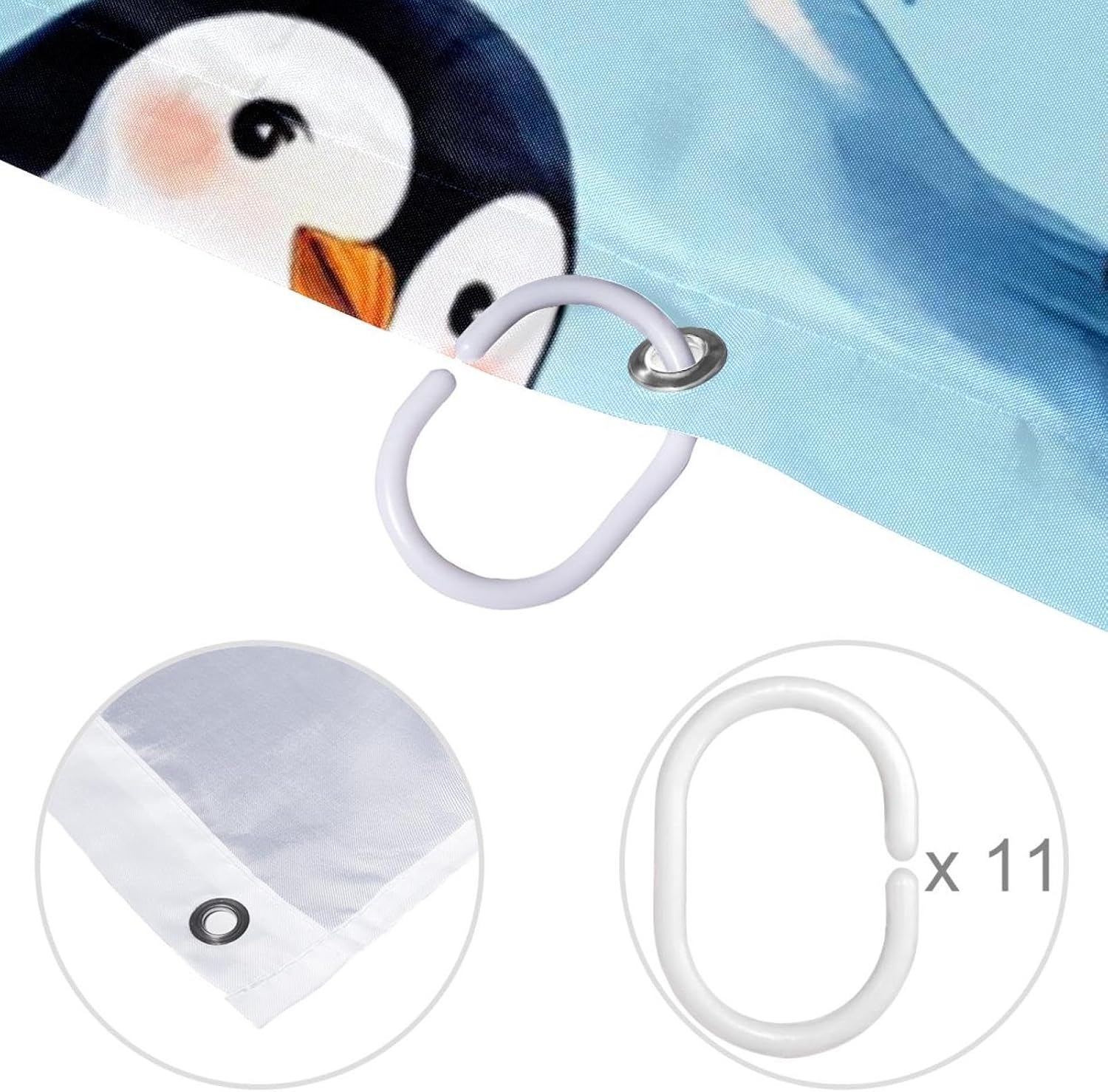 Fun Blue Penguin Bath Kurin Waterproof Durable