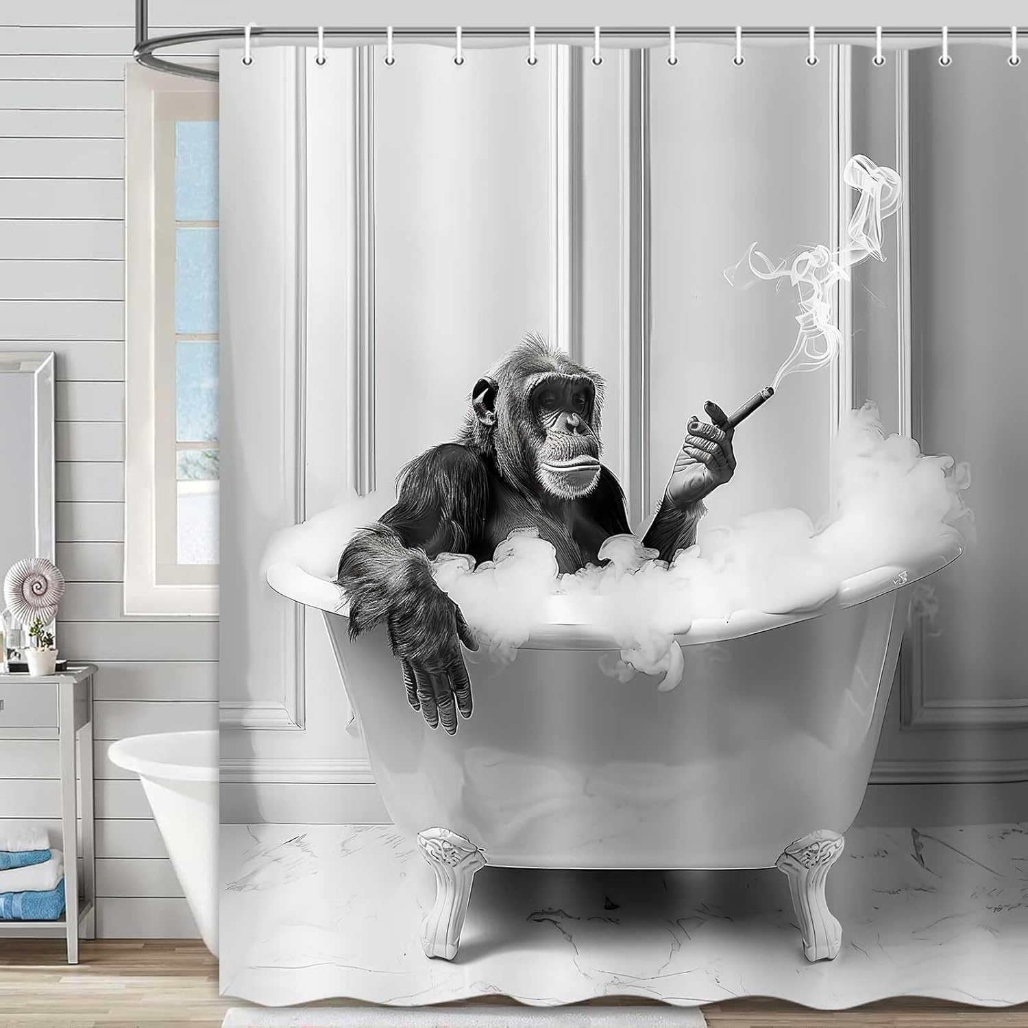 Funny Durable Monkey Shower Curtain 72x72