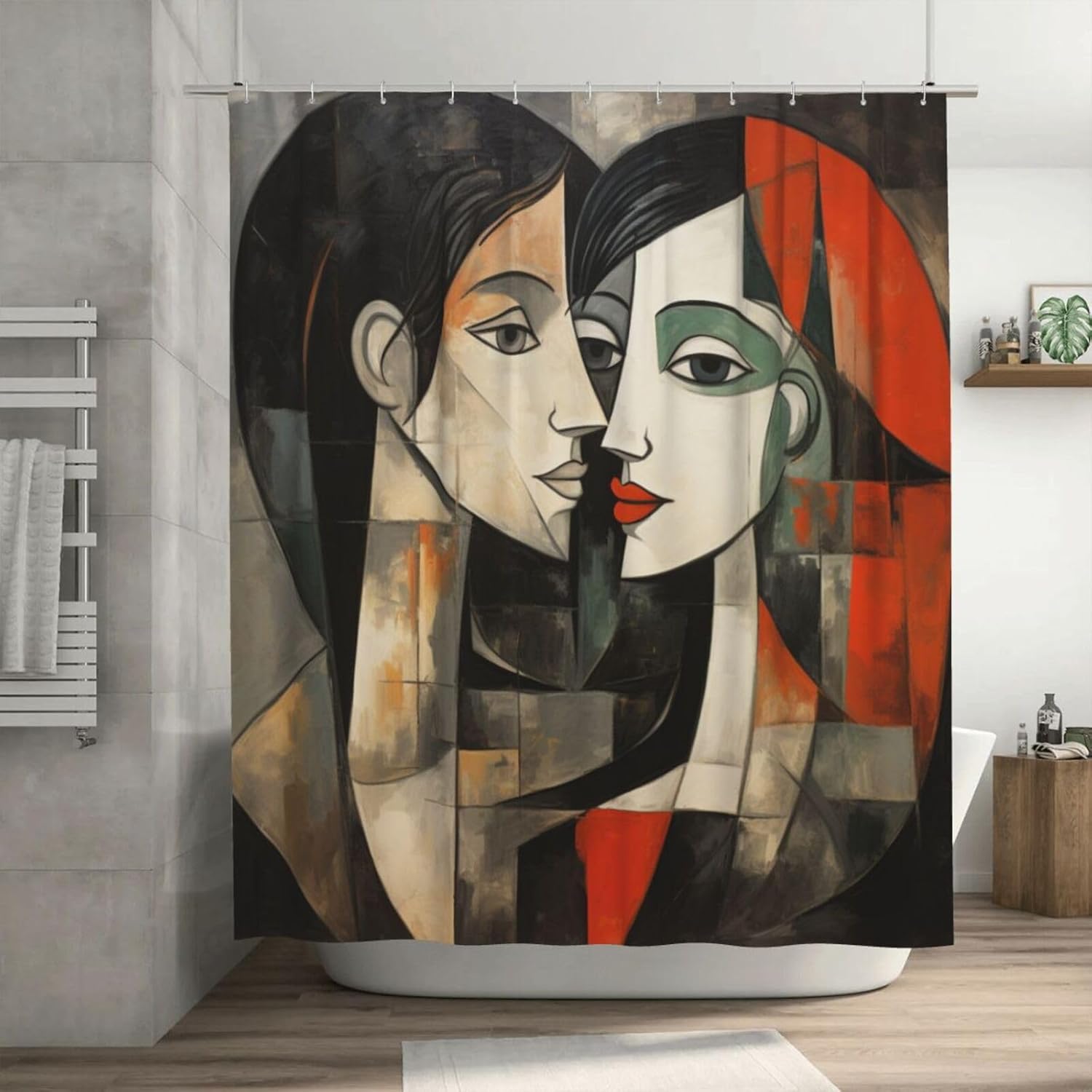 Kissing Girl Bohemian Shower Curtain Set