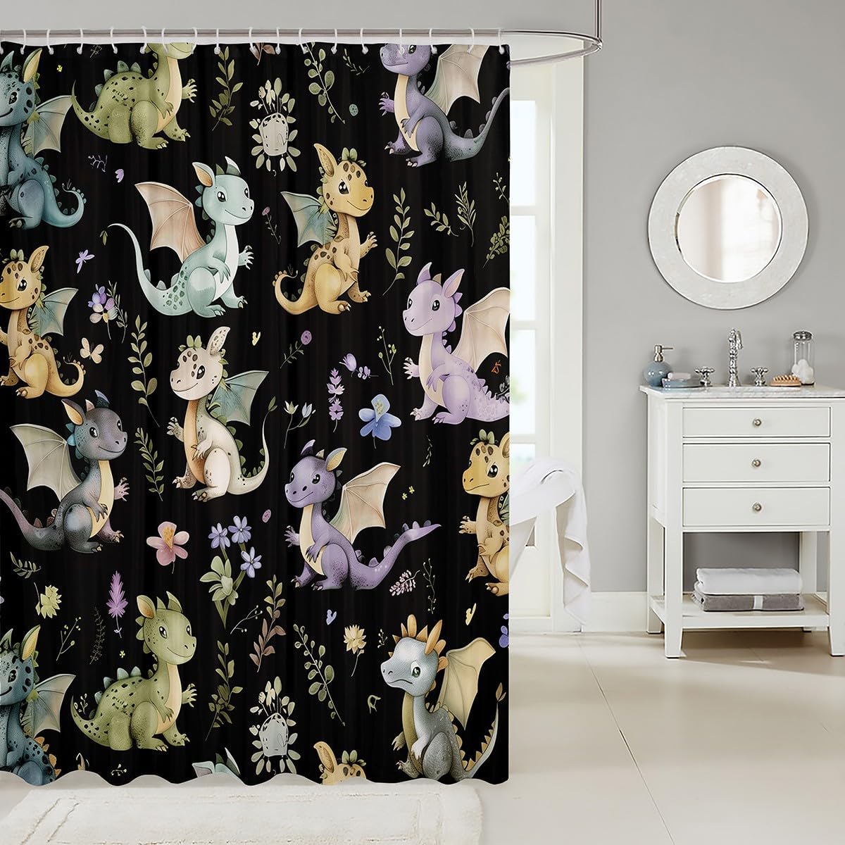 Stunning Cartoon Dragon Bath Curtain for Home Everywhere