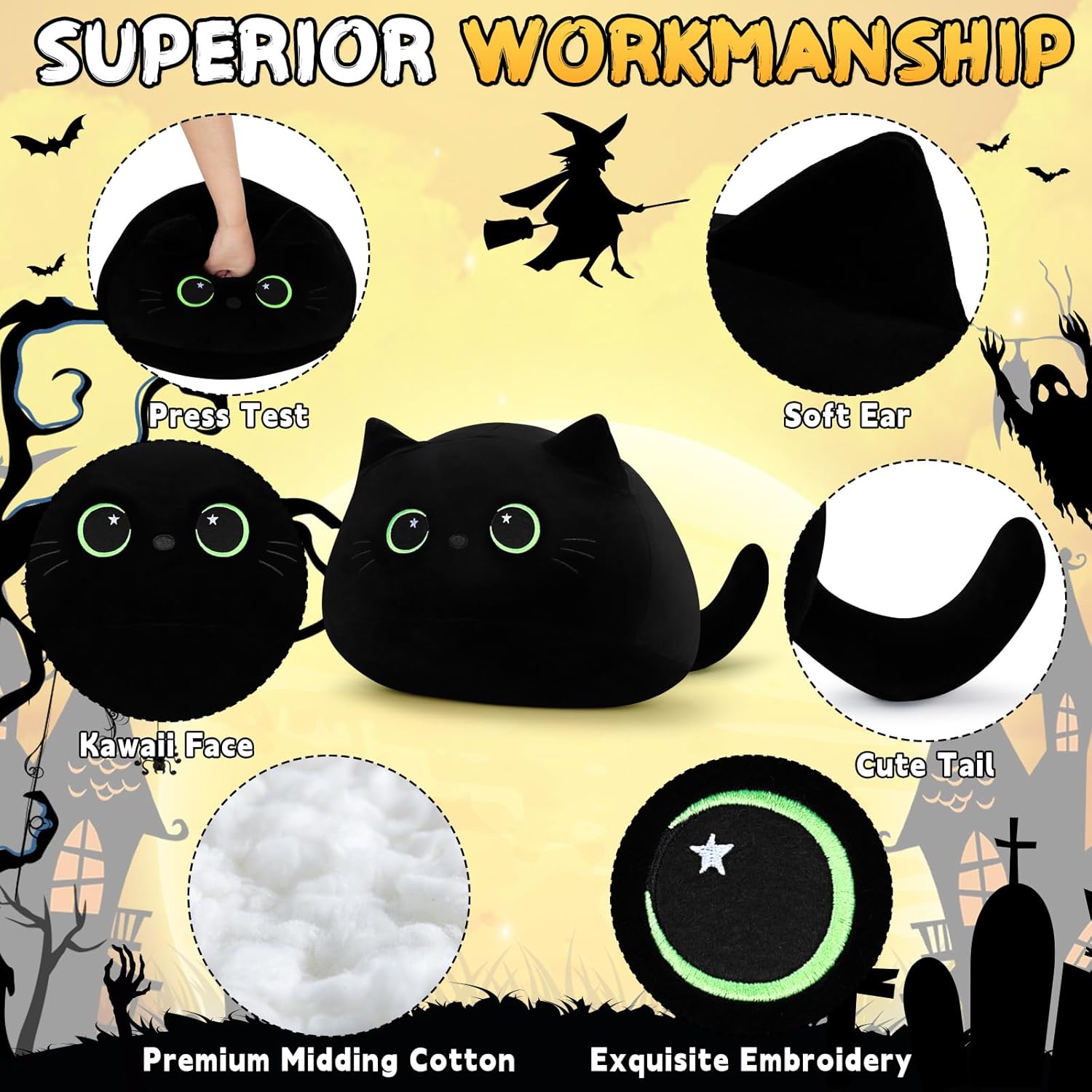 Giant Black Cat Plush Toy 19