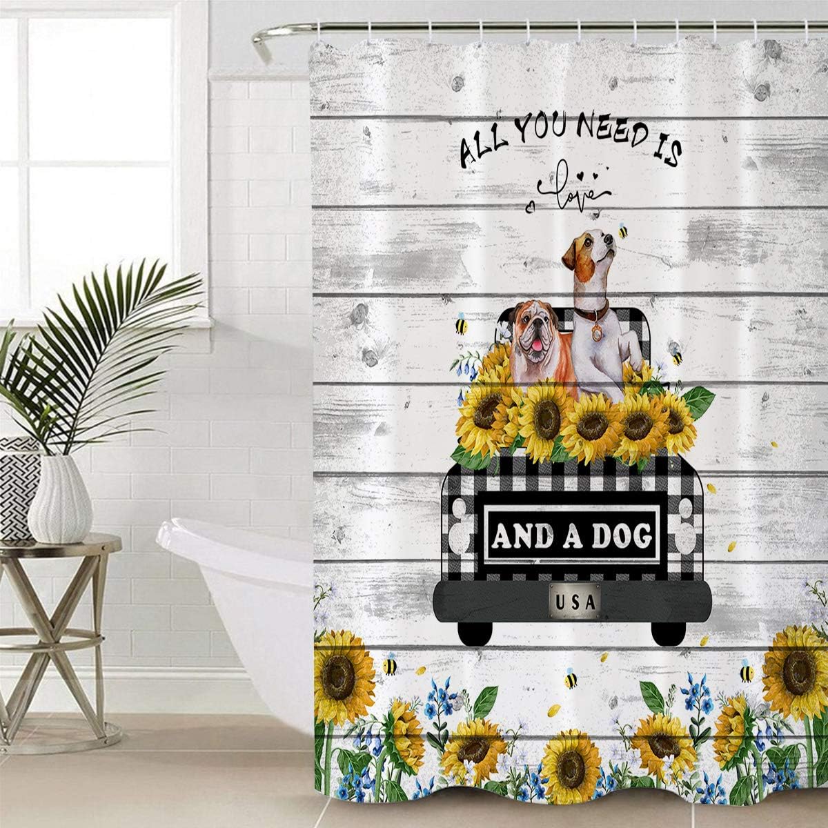 12-Piece Waterproof Bathroom Curtain Set Original Design
