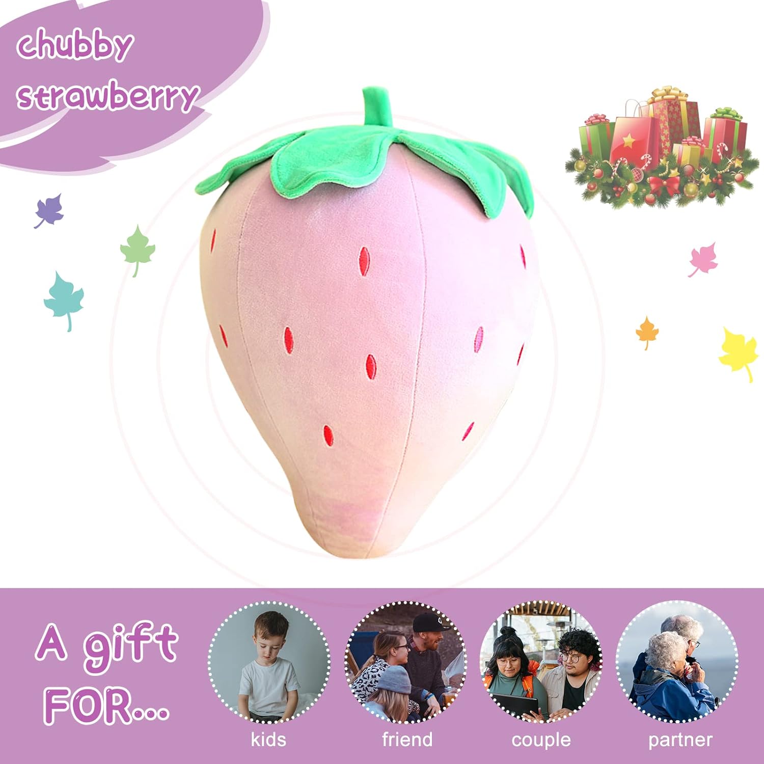 Sturdy and Comfy Strawberry Plush Pillow for Kids