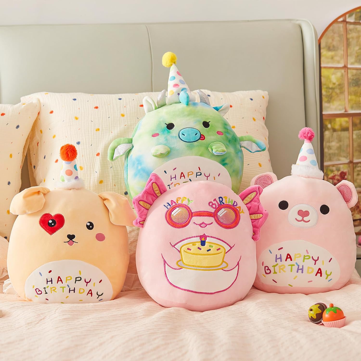 14 Happy Birthday Cuddly Puppy Plush Pillow Gift