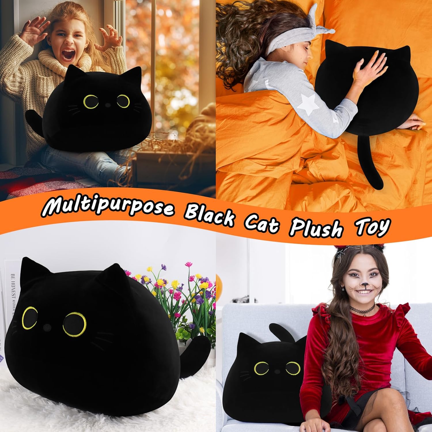 Auspicious Beginning - Gigantic Black Cat Plushie Kawaii Plush Family