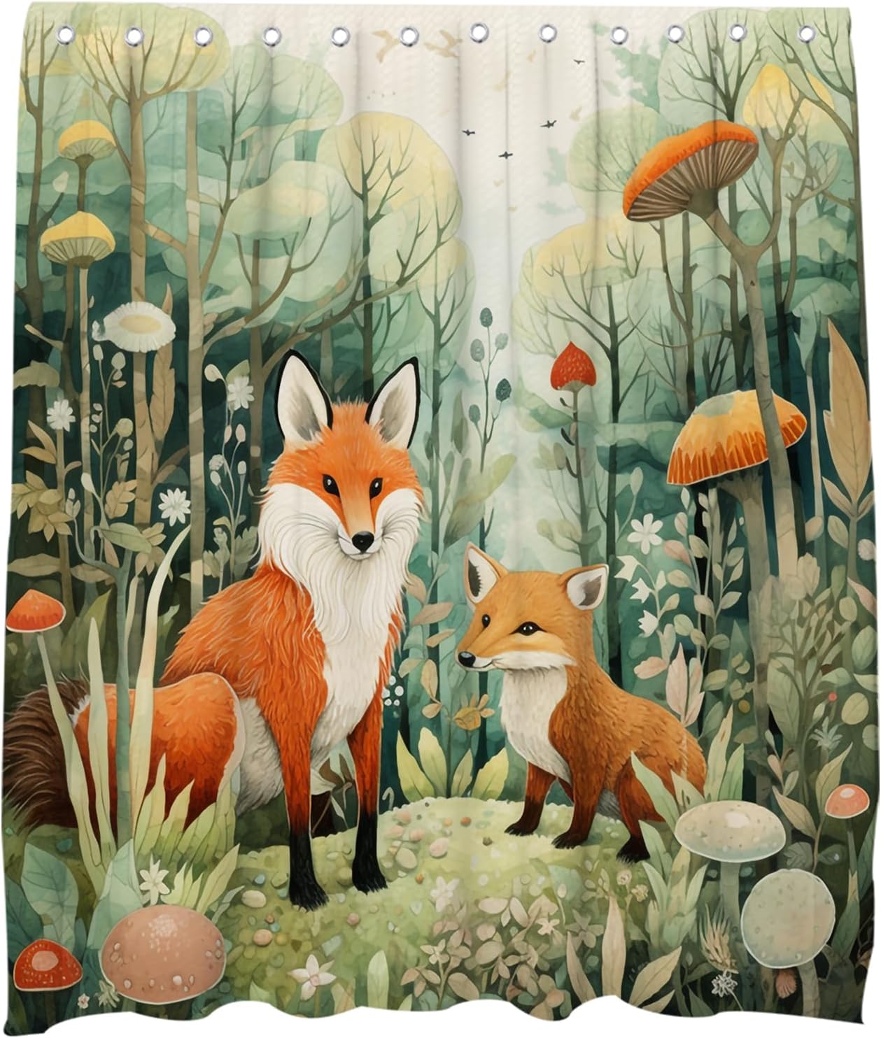Sprout of Green-ness Kids Botanical Forest Shower Curtain