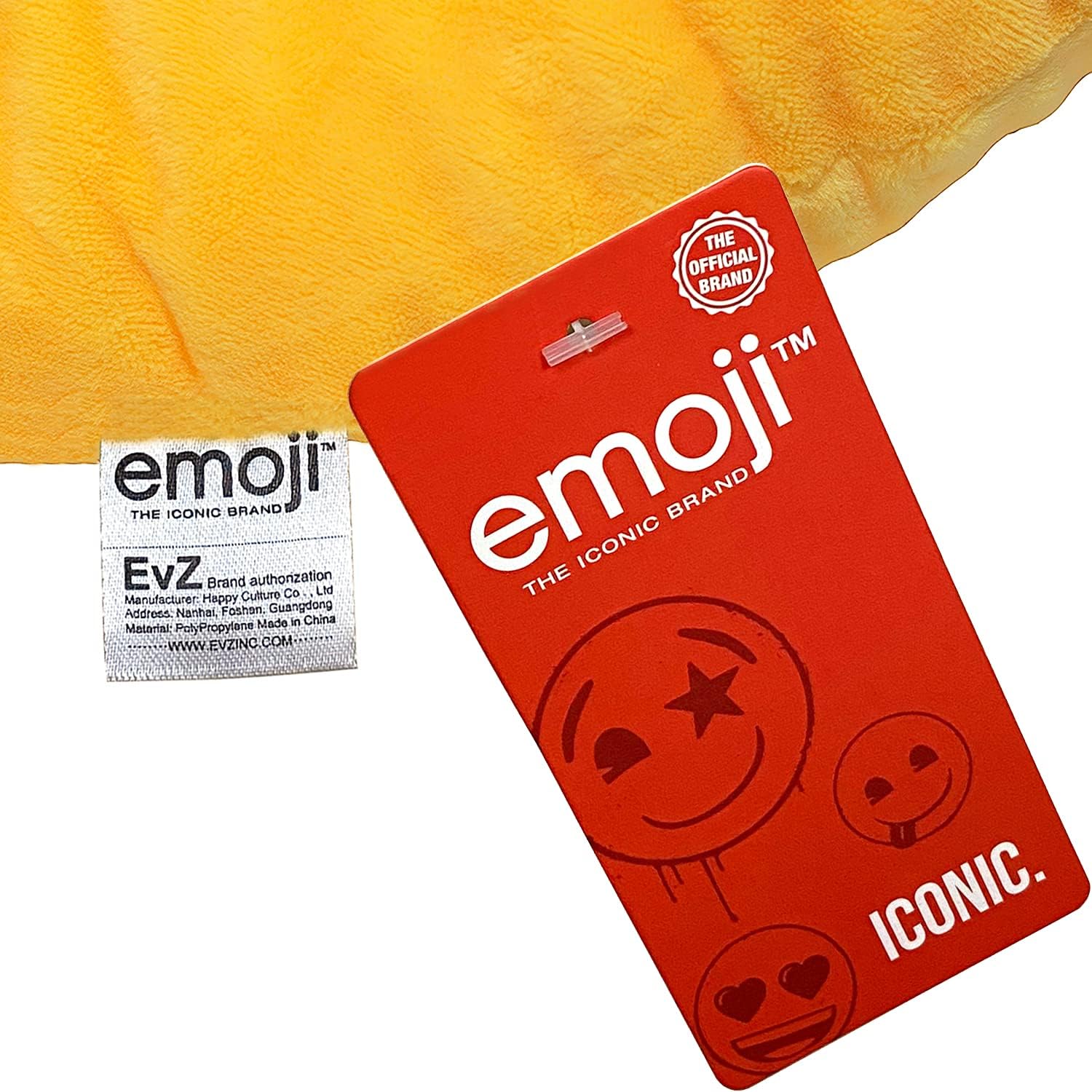 EvZ Emoji Heart Eyes Plush Pillow 32cm Yellow