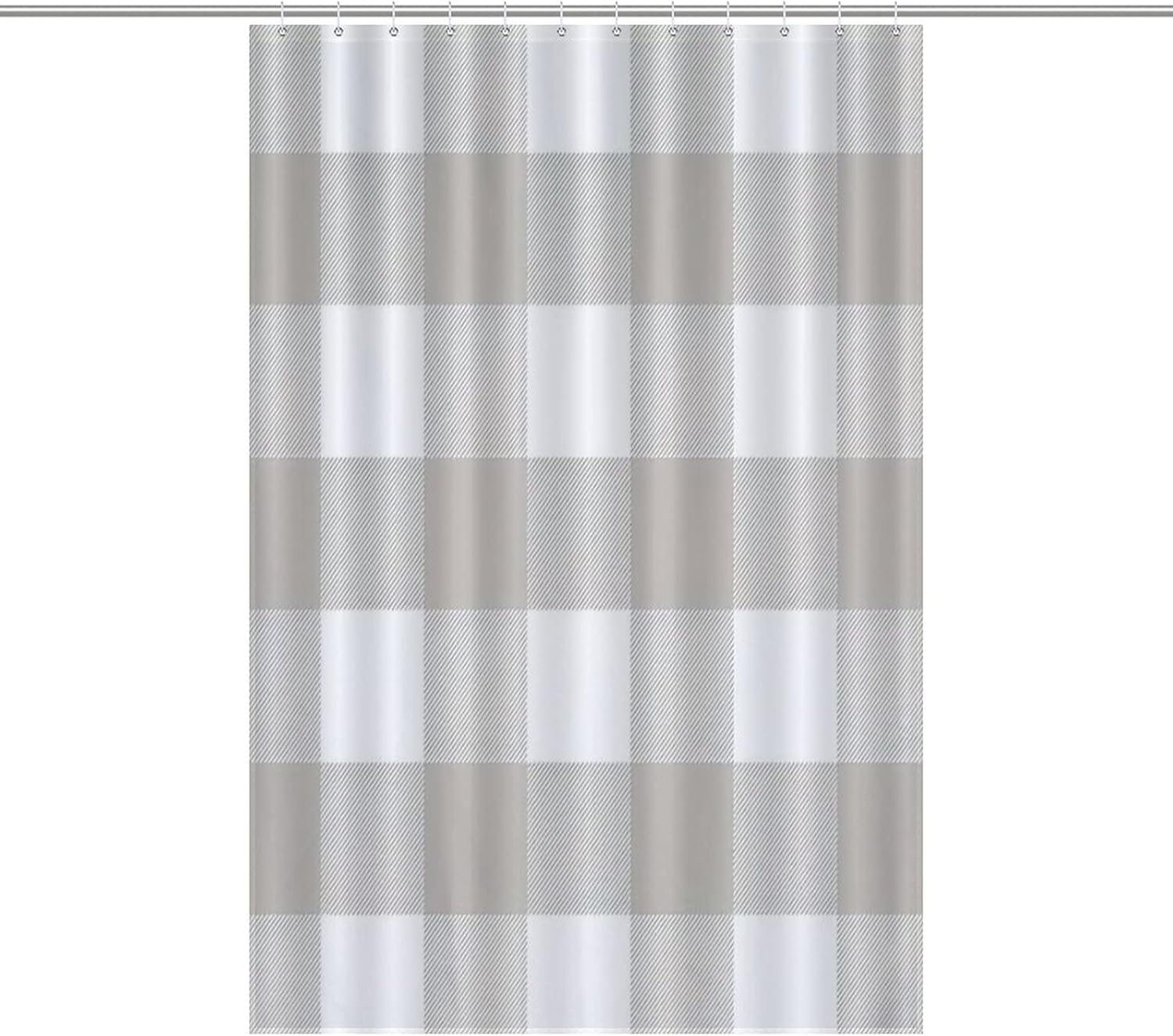 UanMereStriking Buffalo Check Tartan Plaid Shower Curtain Machine Washable Waterproof