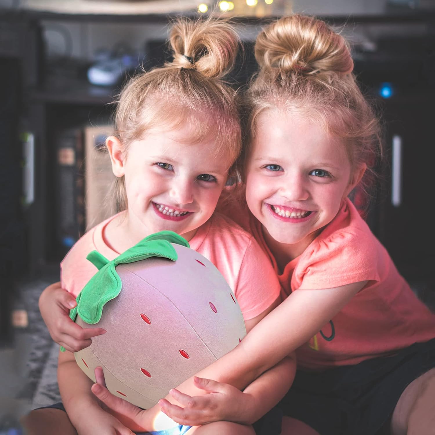 Sturdy and Comfy Strawberry Plush Pillow for Kids