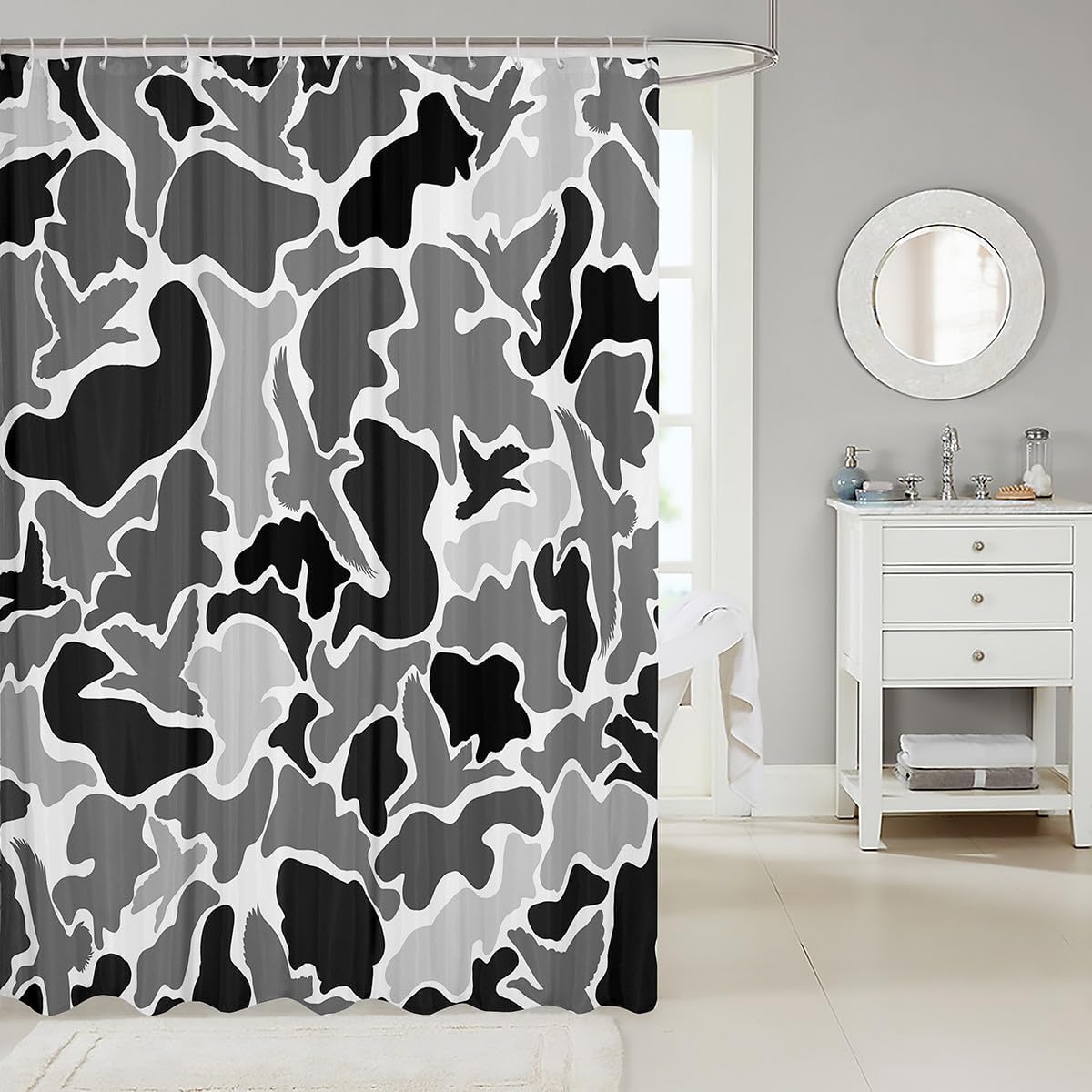 Feelyou Camouflage Hunting Bath Curtain Set for Kids