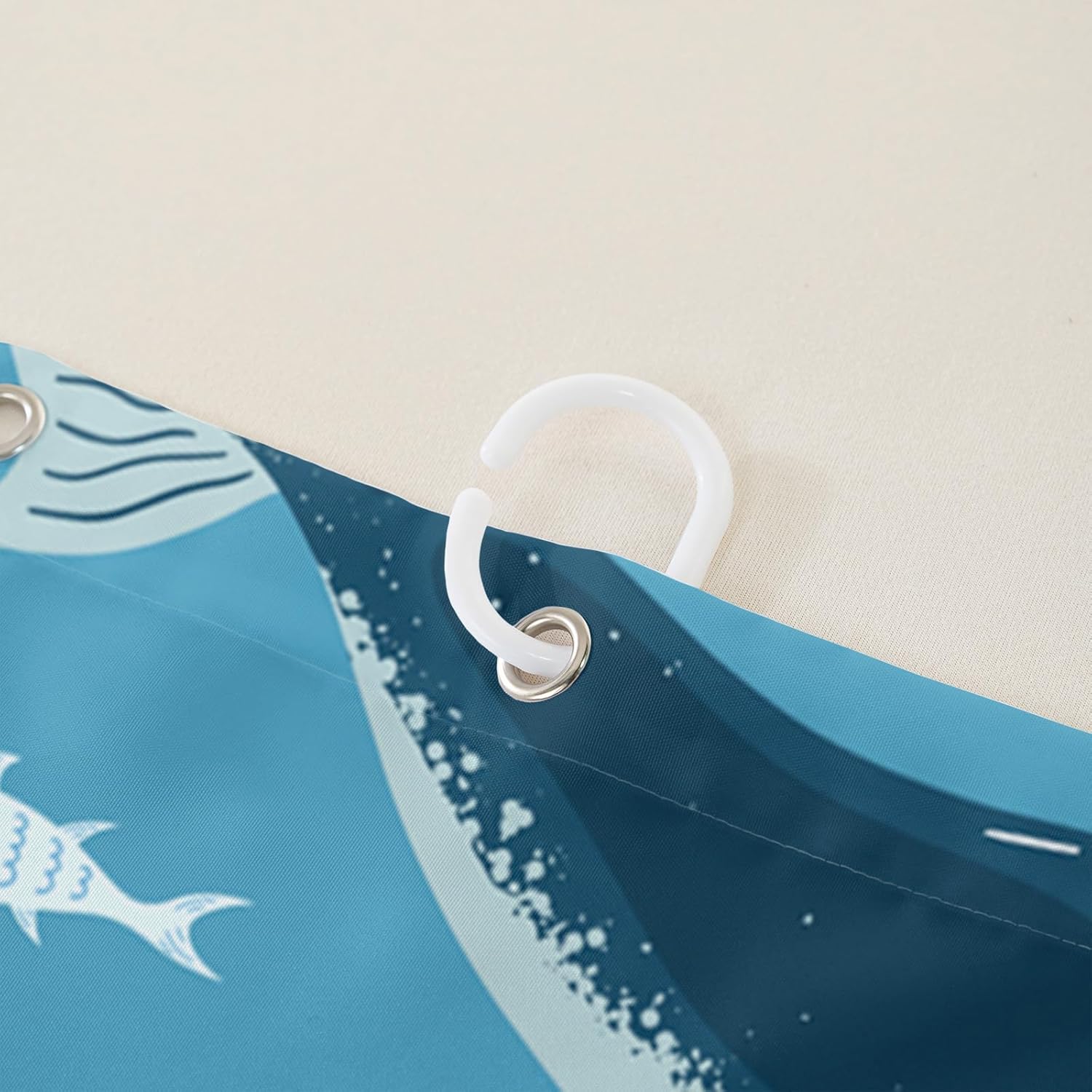 QOOMO Whales Seals Shower Curtain 72x72