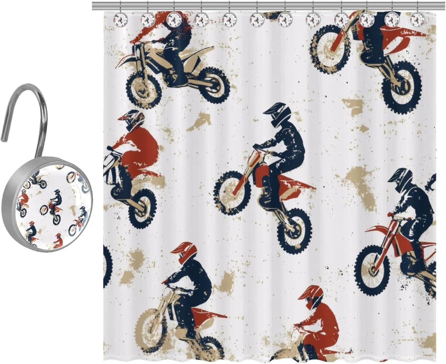 Ultimate Motor Cross Boys Shower Curtain Set