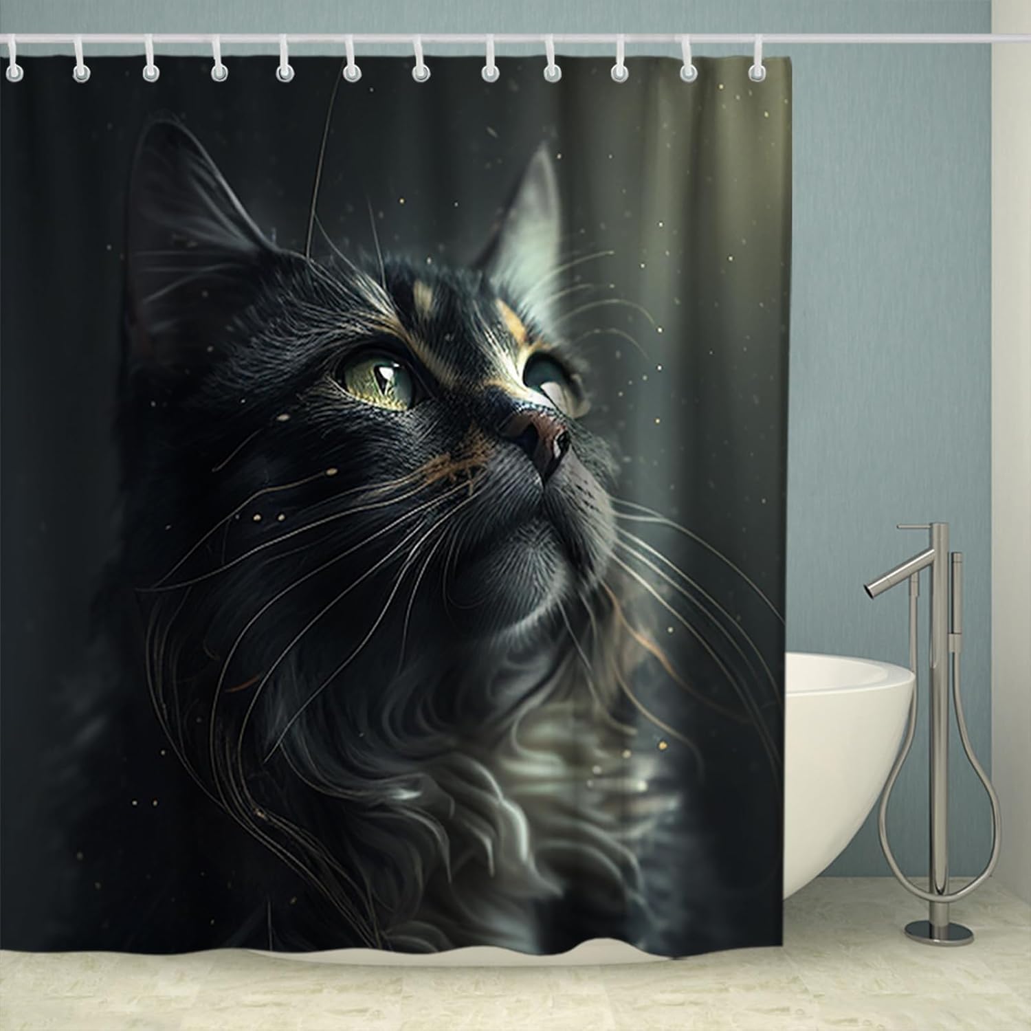 Cute Main Coon Cat Shower Curtain 72x72 inches
