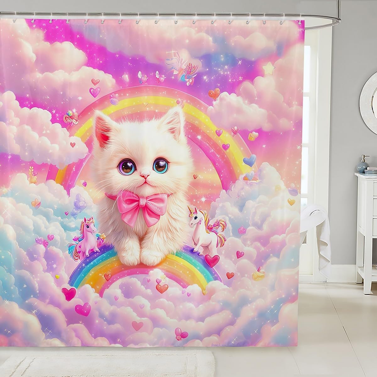 Manfei Lovely Cat shower curtains