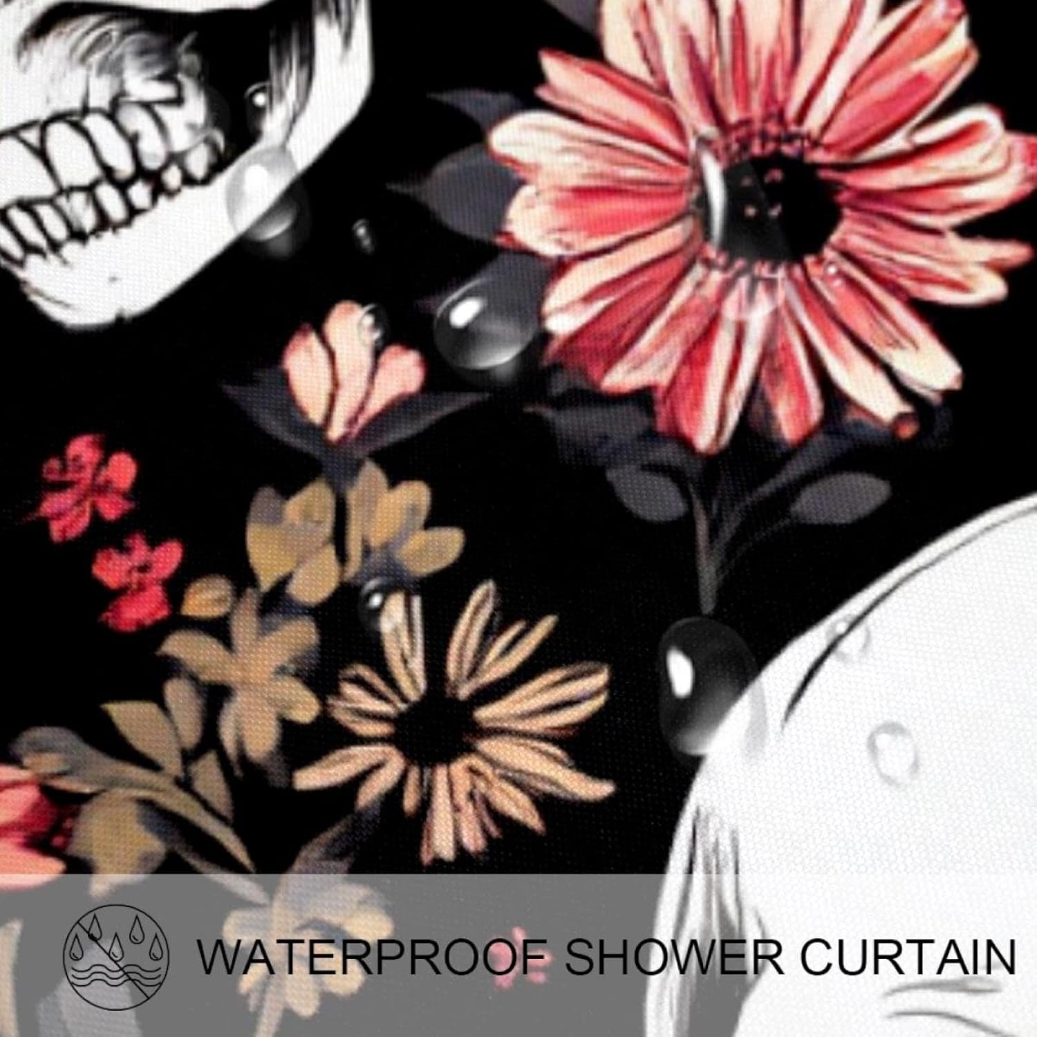 Daisys Dead Skull Bath Curtain