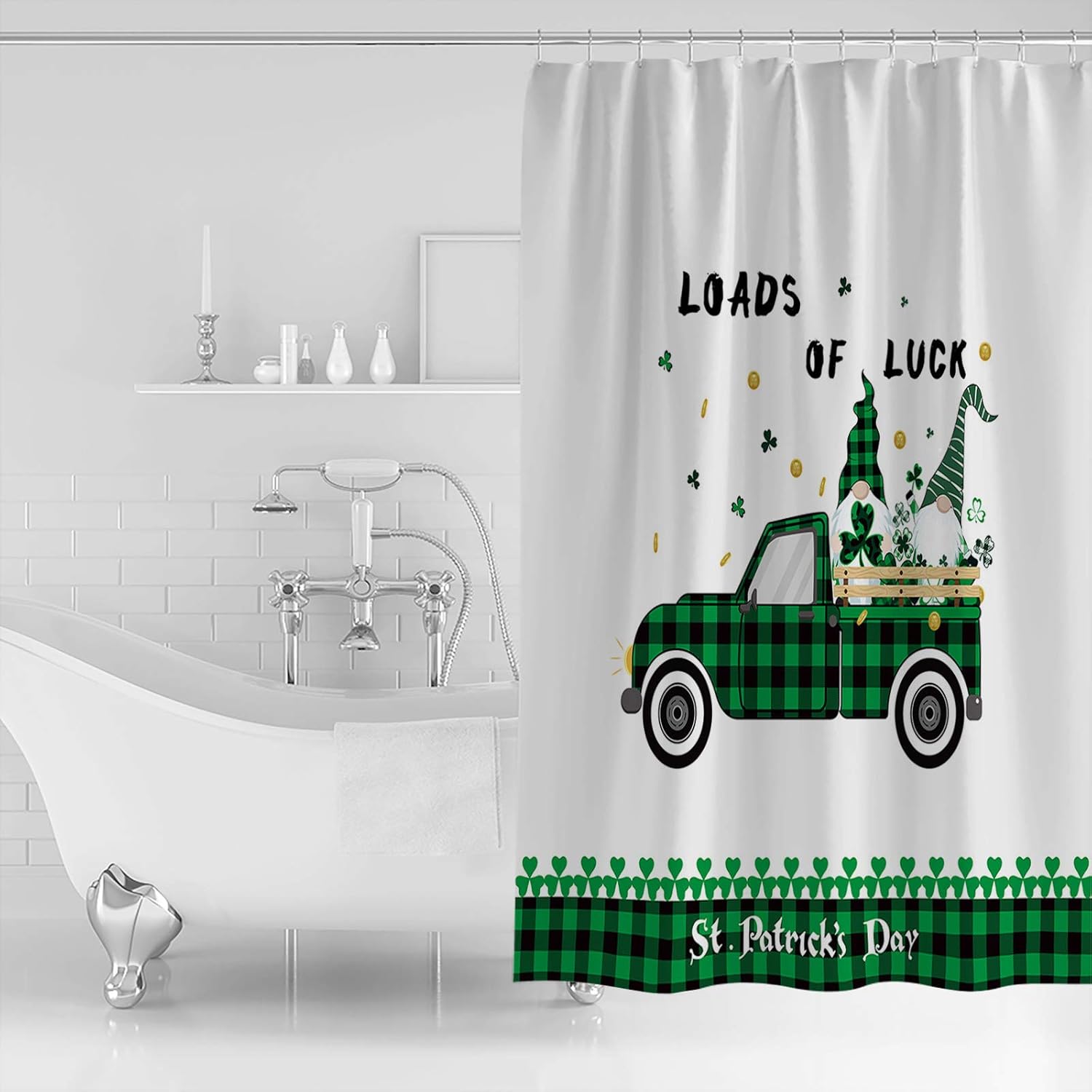 Waterproof shower curtain St Patricks Day Design Machine Washable stylish