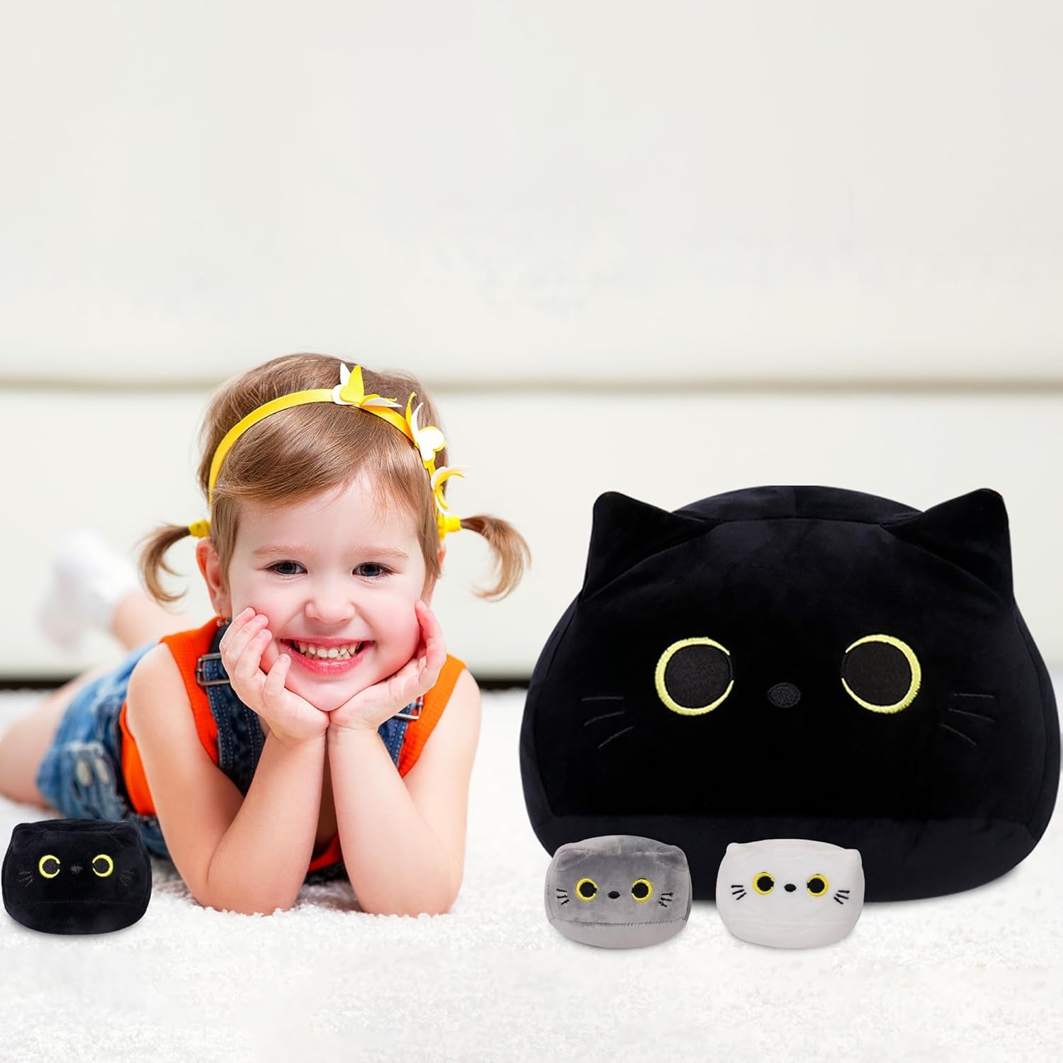 4Pcs 16 Black Cat Plush Set