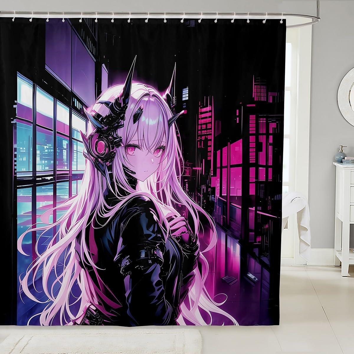 Erosebrildai Japanese Anime Washable Shower Curtain