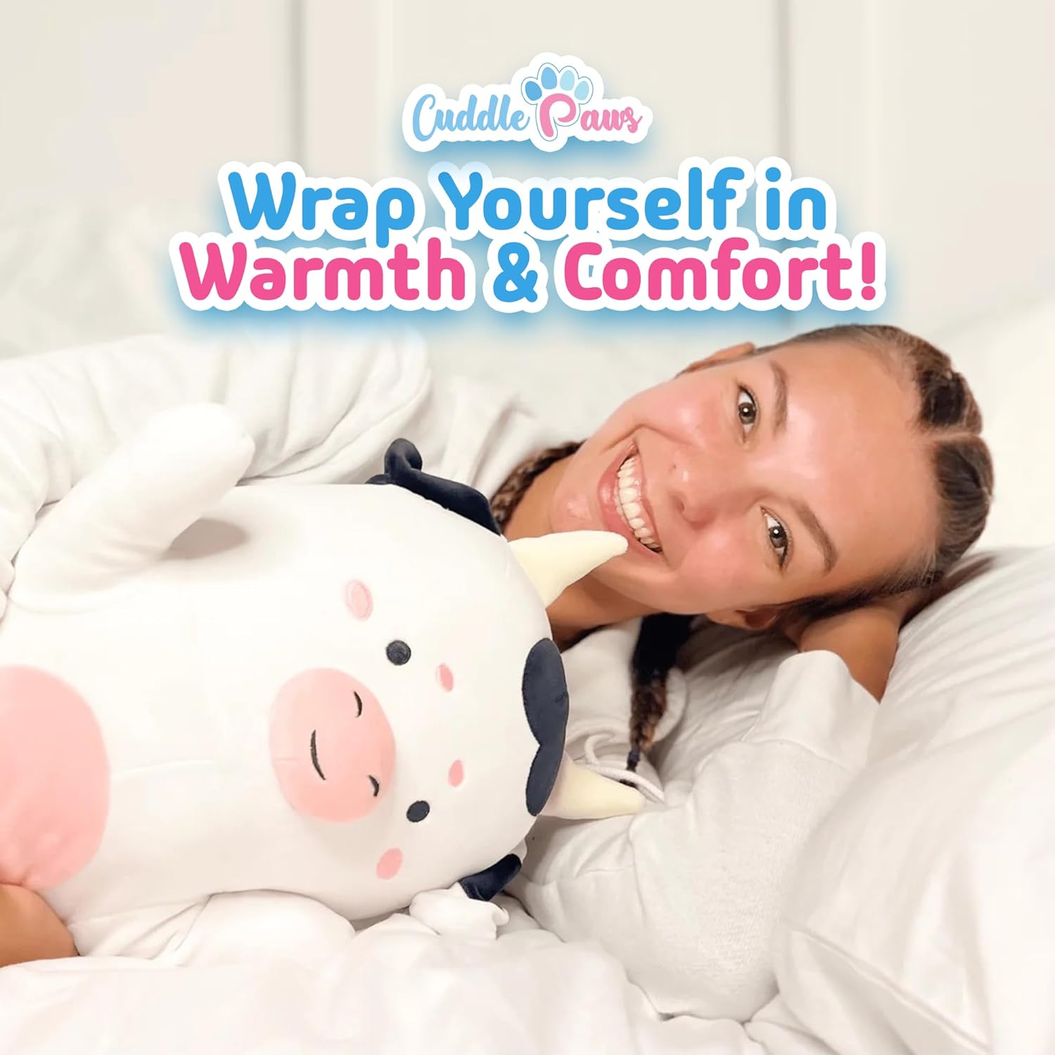Cuddle Paws Cow Print Body Pillow