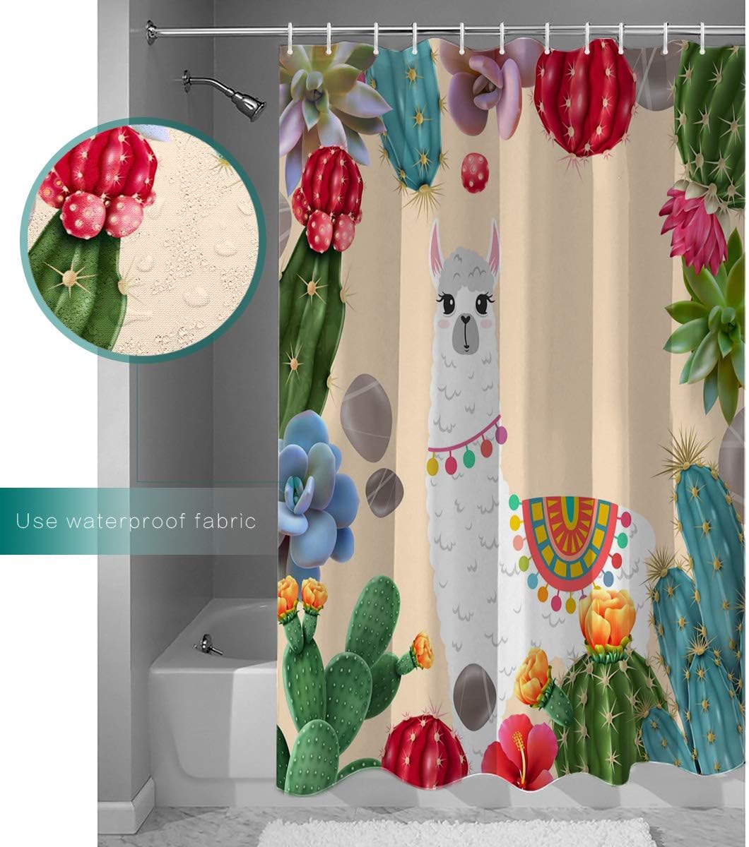 Waterproof Bathroom Shower Curtain Set