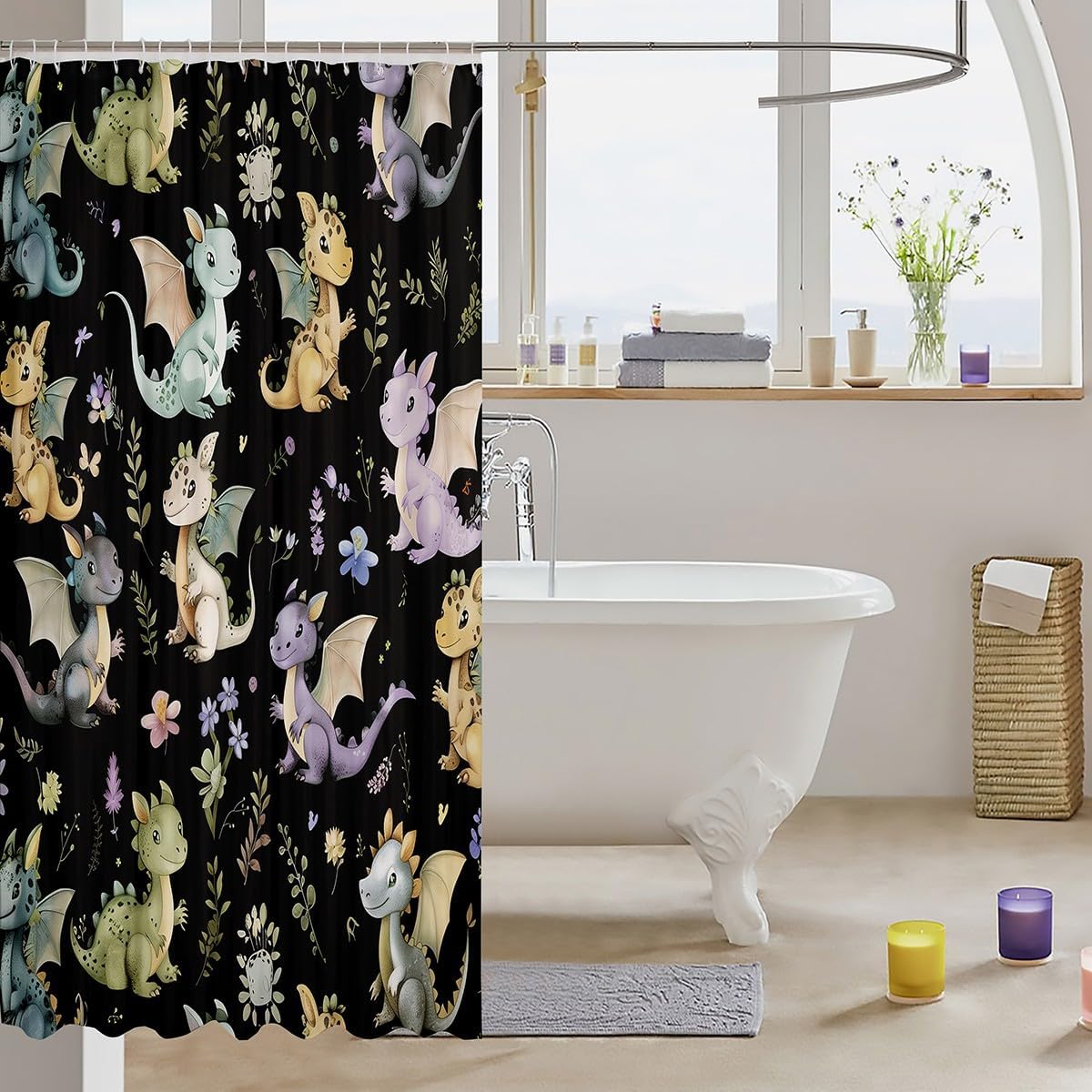 Stunning Cartoon Dragon Bath Curtain for Home Everywhere