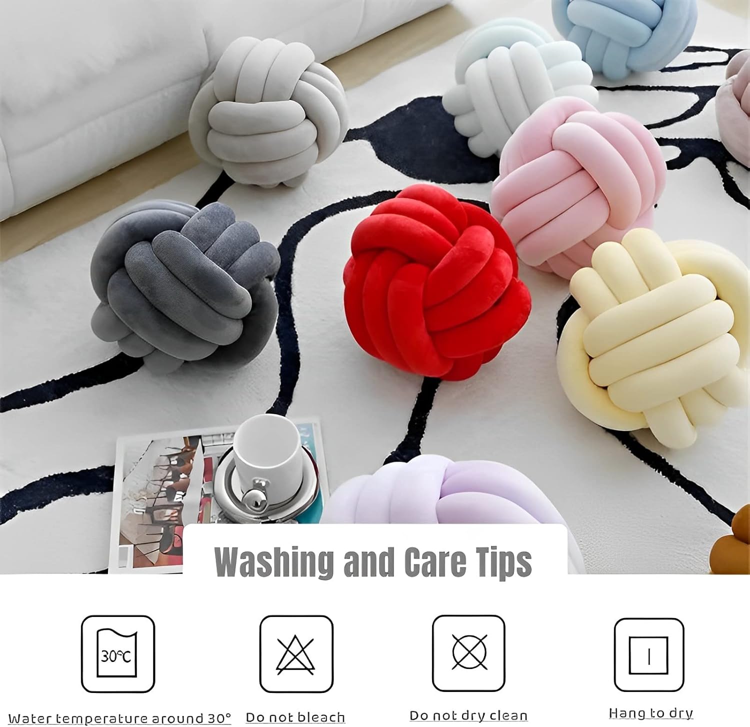 Stylish Knot Ball Pillow Multi-Functional Handmade Plush for Home Kids