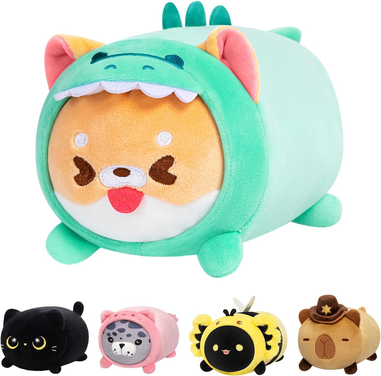 Cute Shiba Plush Pillows Dinosaur Stuffed Toy for Kids Women