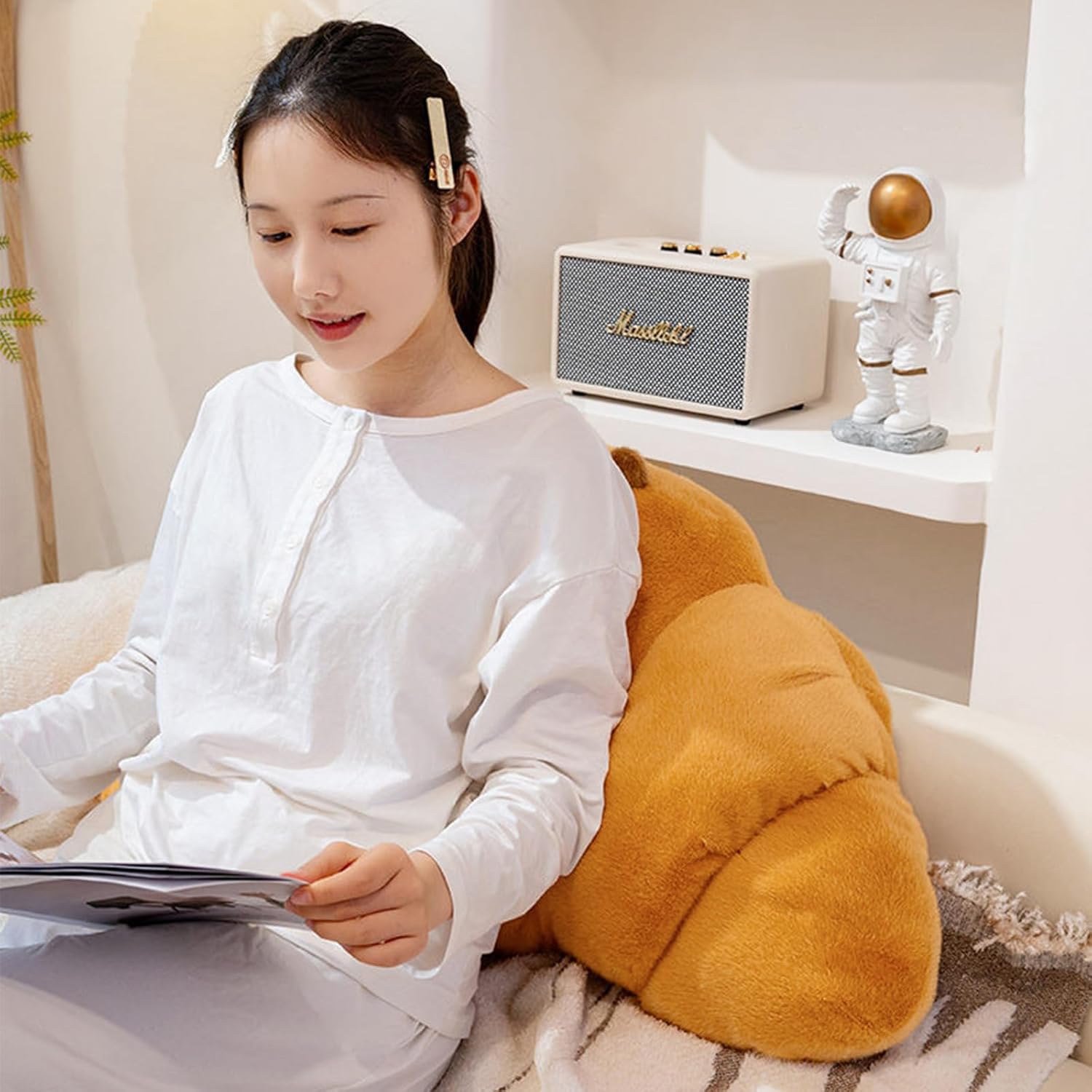 Capybara Croissant Plush Pillow