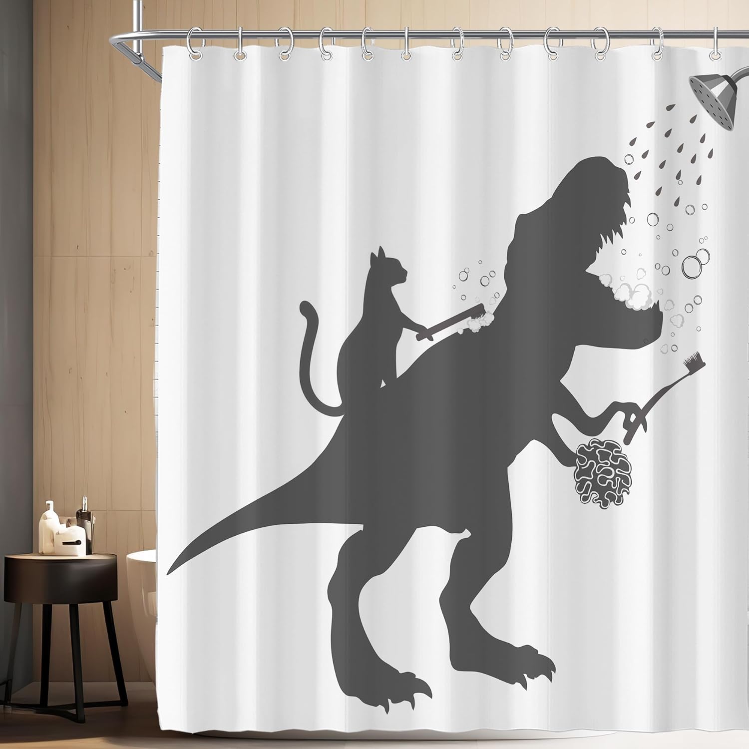 Super Fun Dinosaur Shower Curtain for Kids Waterproof Durable