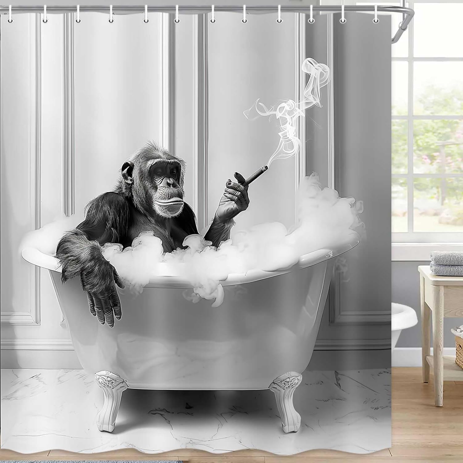 Funny Durable Monkey Shower Curtain 72x72
