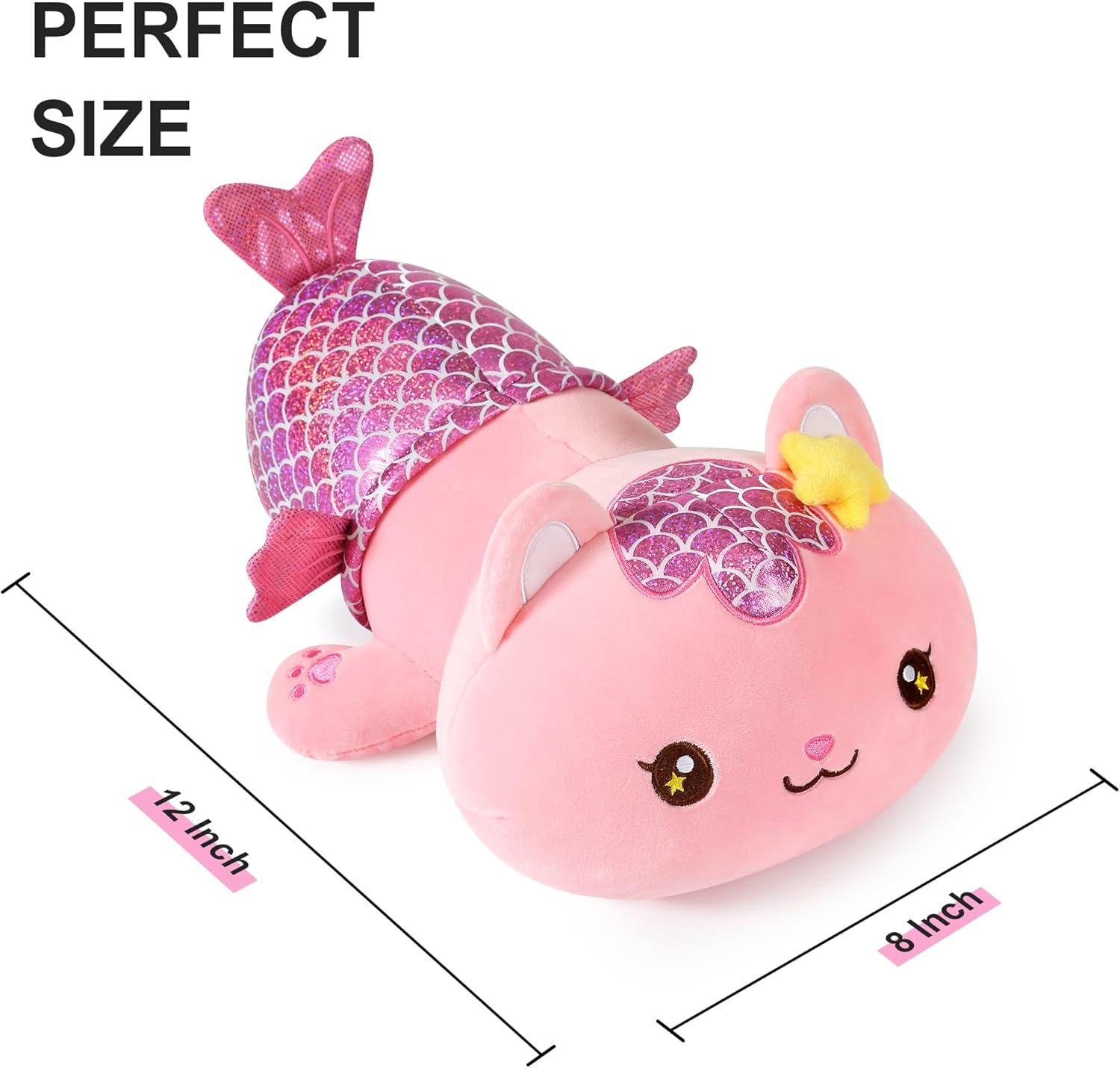 Cute Mermaid Kitten Plush Pillow for Kids