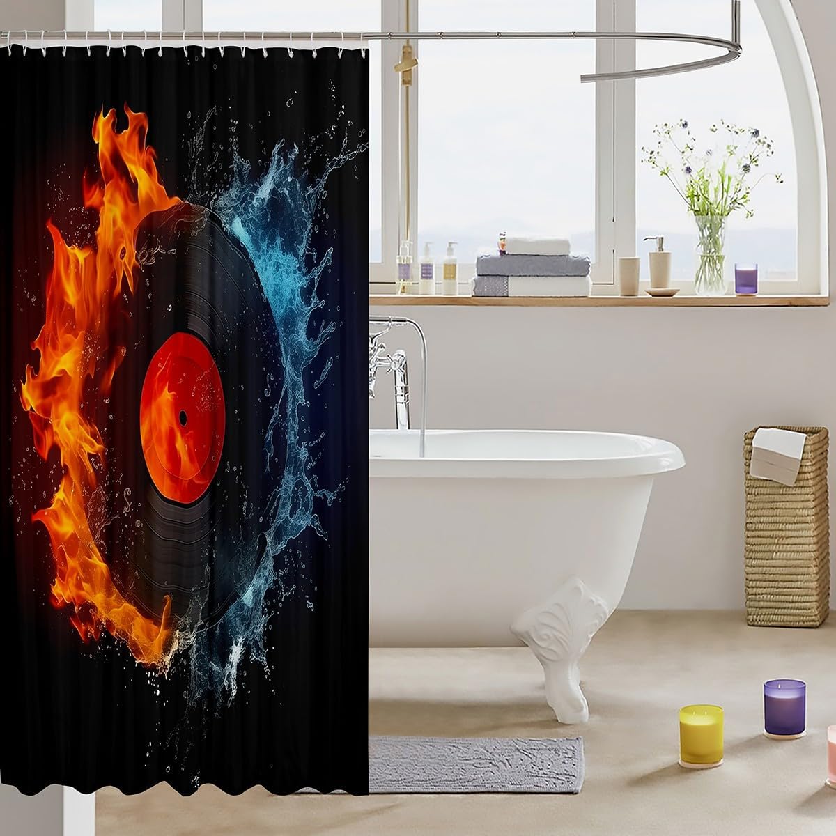 Unique Turntable Bath Curtain 78 L x 72 W Ejeloiu