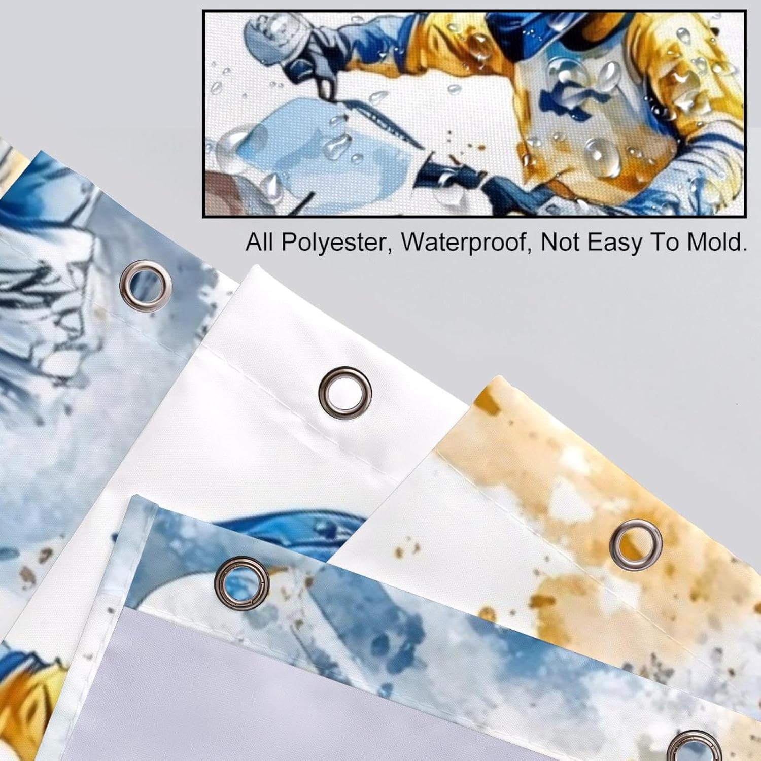 Motorcross Cool Prints Shower Curtain Set