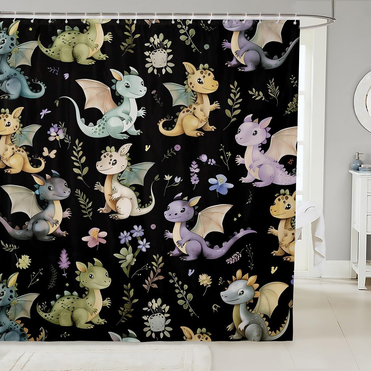 Stunning Cartoon Dragon Bath Curtain for Home Everywhere
