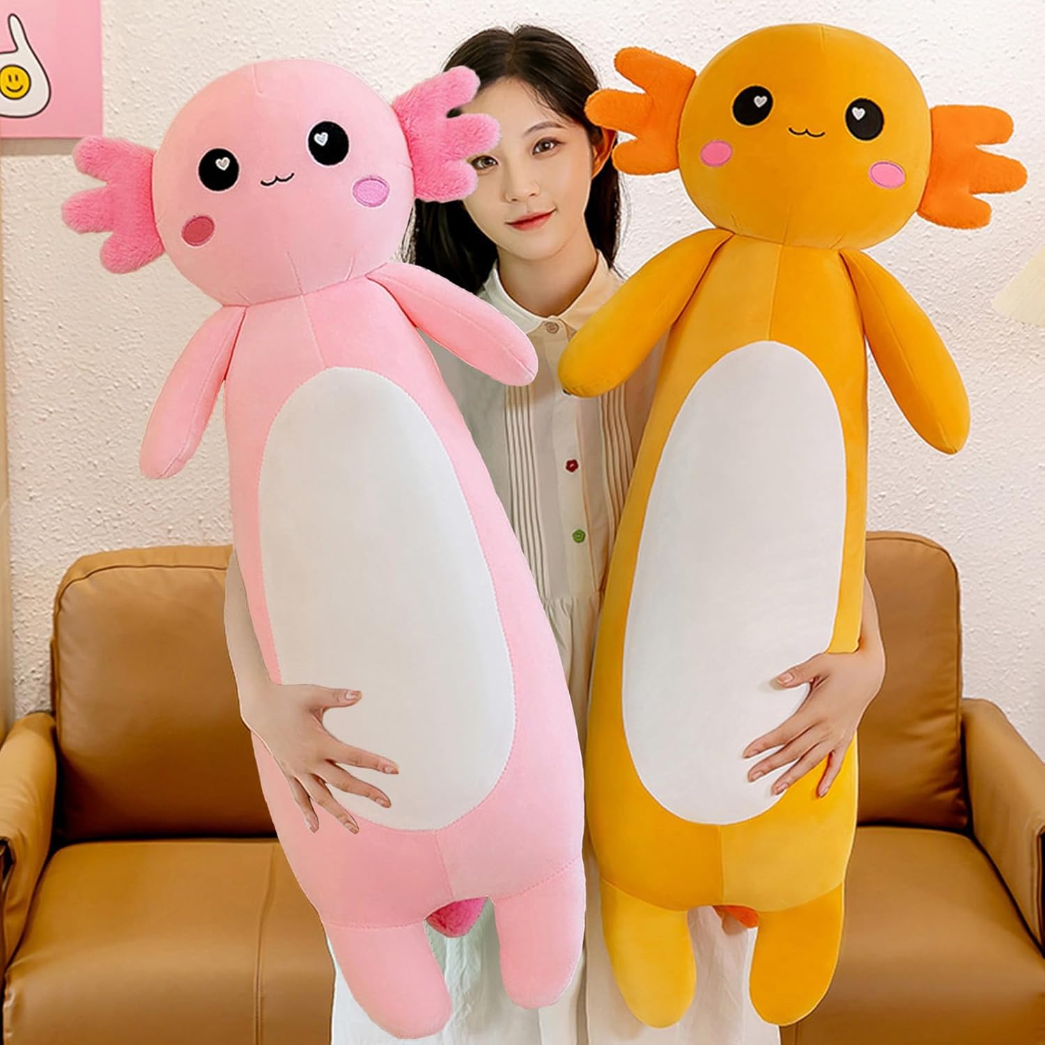 Somao Axi-Cool Plush Pillow Cute Axolotl Body Pillow for Kids 65cm