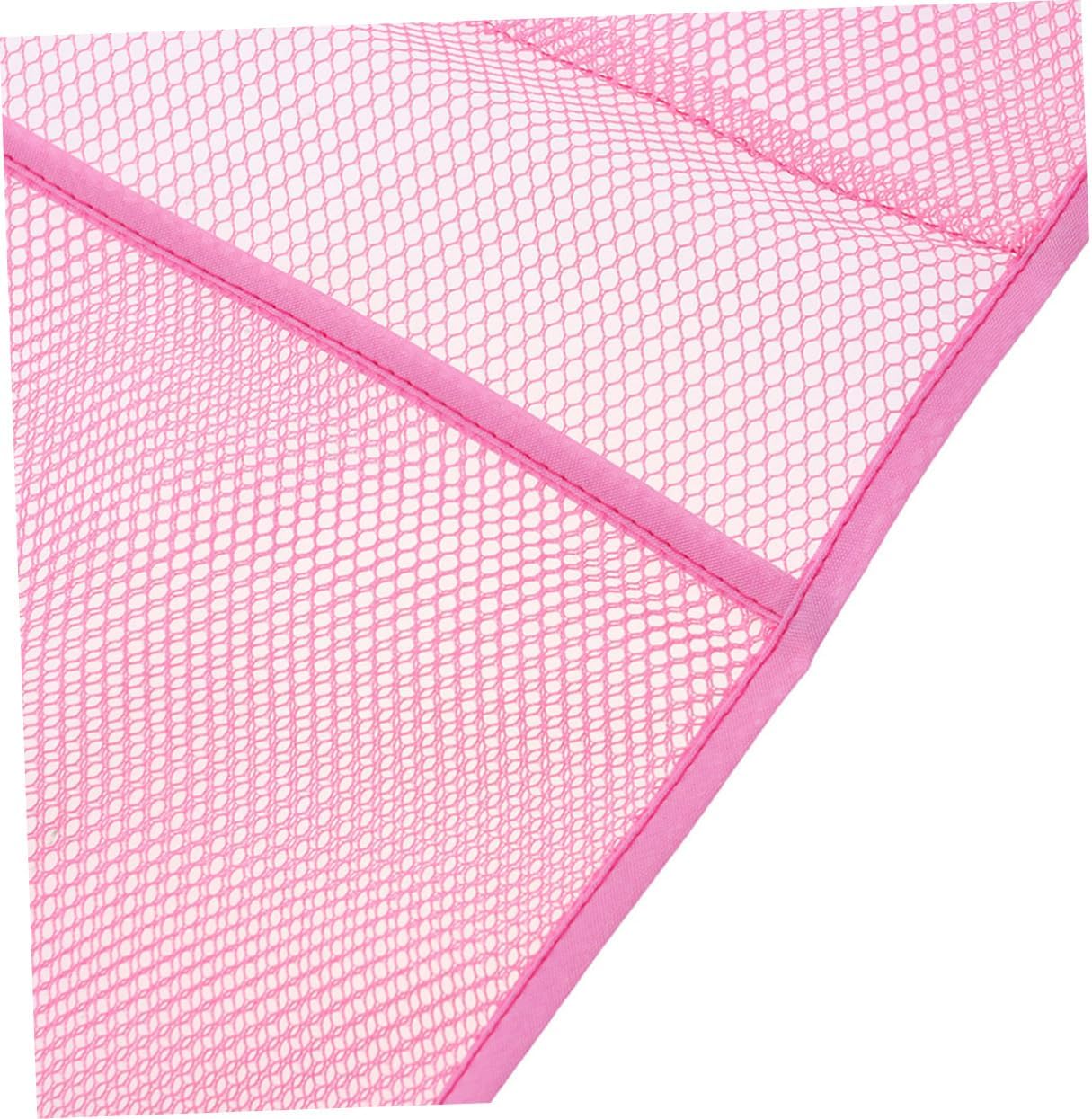 SHOWERORO Space-Saving Mesh Organizer 4-Ring Hangers Pink