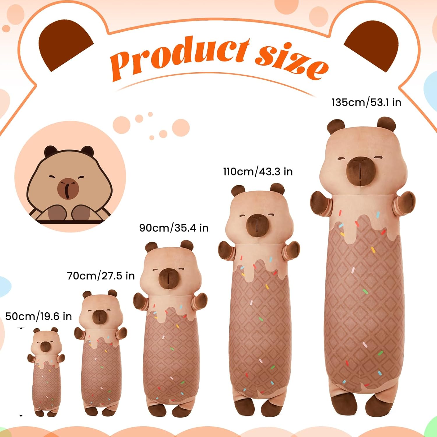 MINISO Long Capybara Plush Pillow