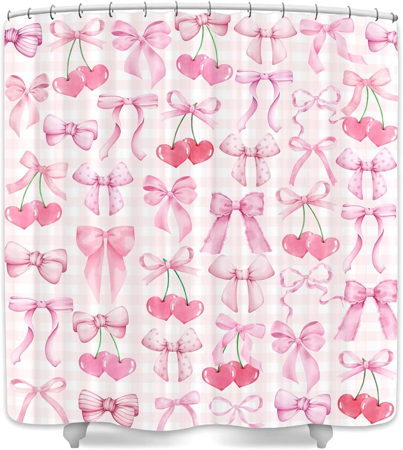 JAWO Cute Pink Bow Shower Curtain
