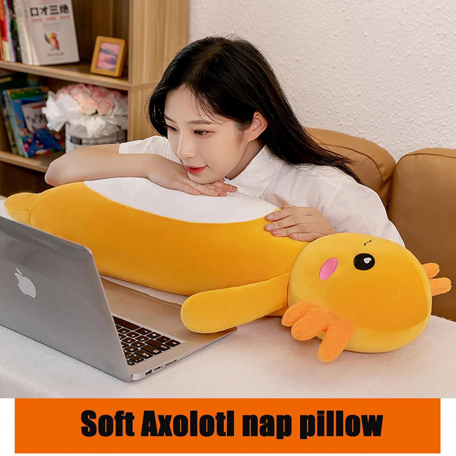 Somao Axi-Cool Plush Pillow Cute Axolotl Body Pillow for Kids 65cm